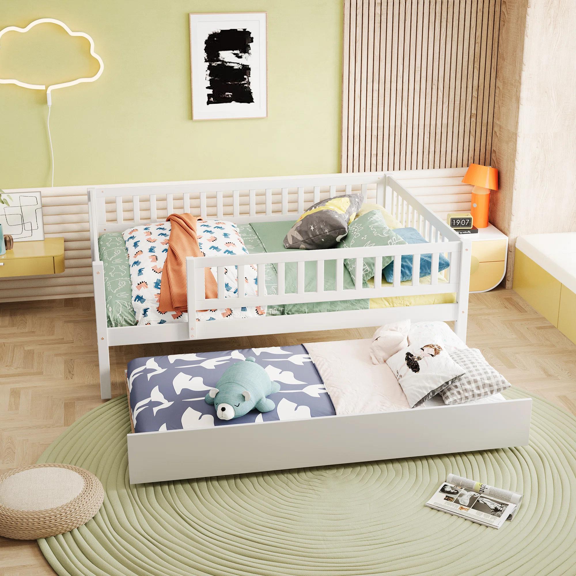 Haylea Wood Daybed with Trundle and Fence Guardrails-Full thumbnail 4