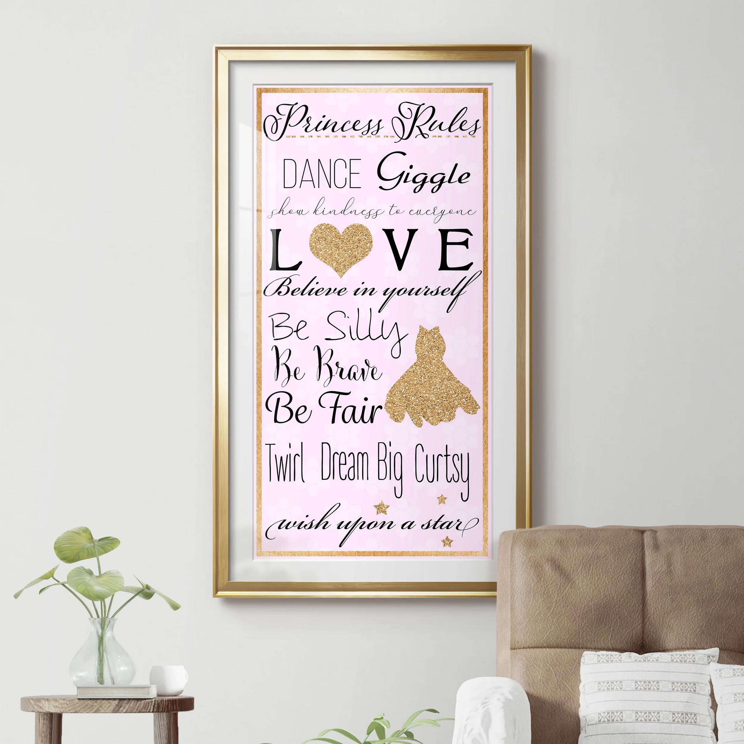 Princess Rules Framed On Paper Textual Art thumbnail 4