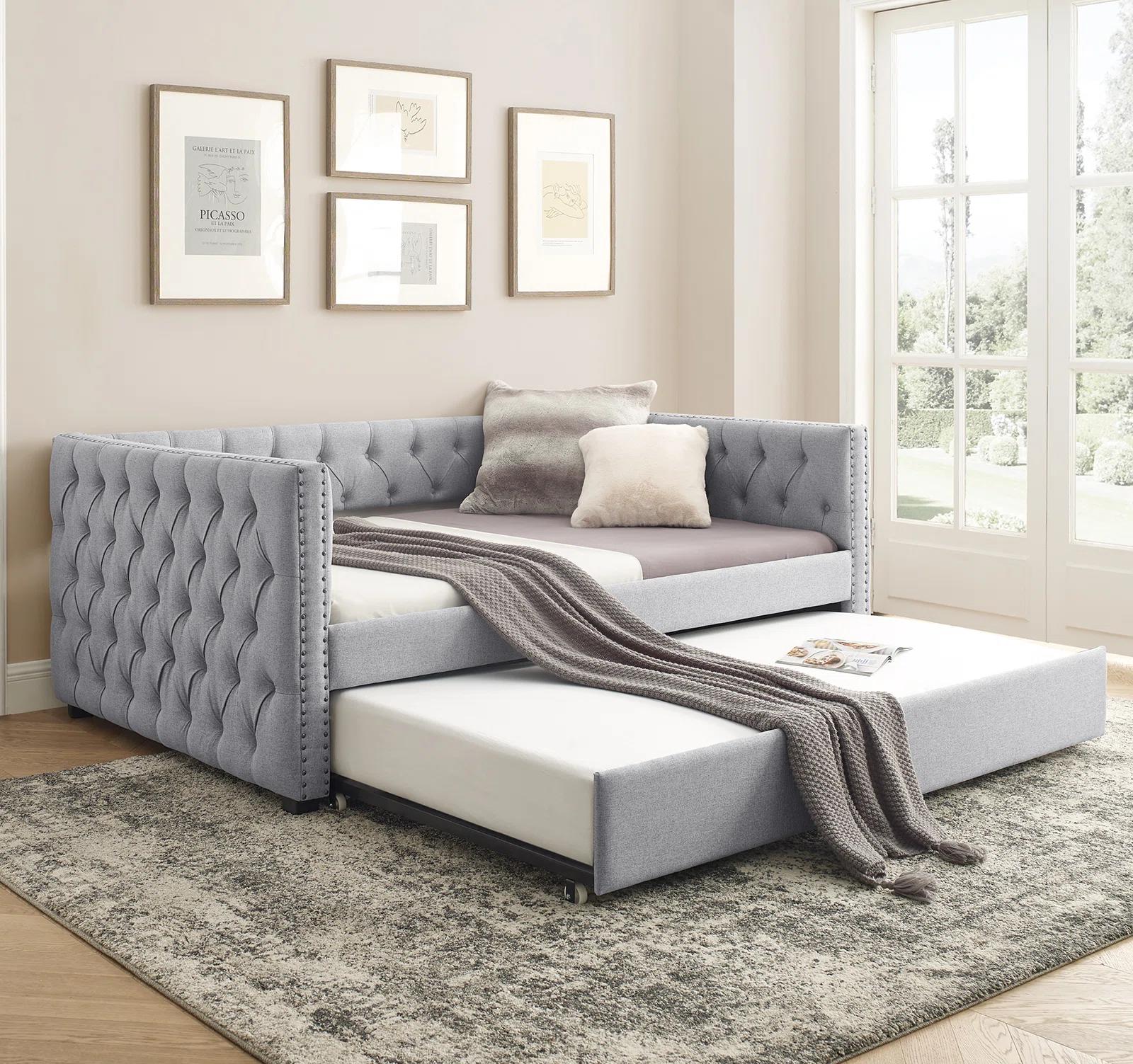 Upholstered Daybed with Trundle-Full thumbnail 2