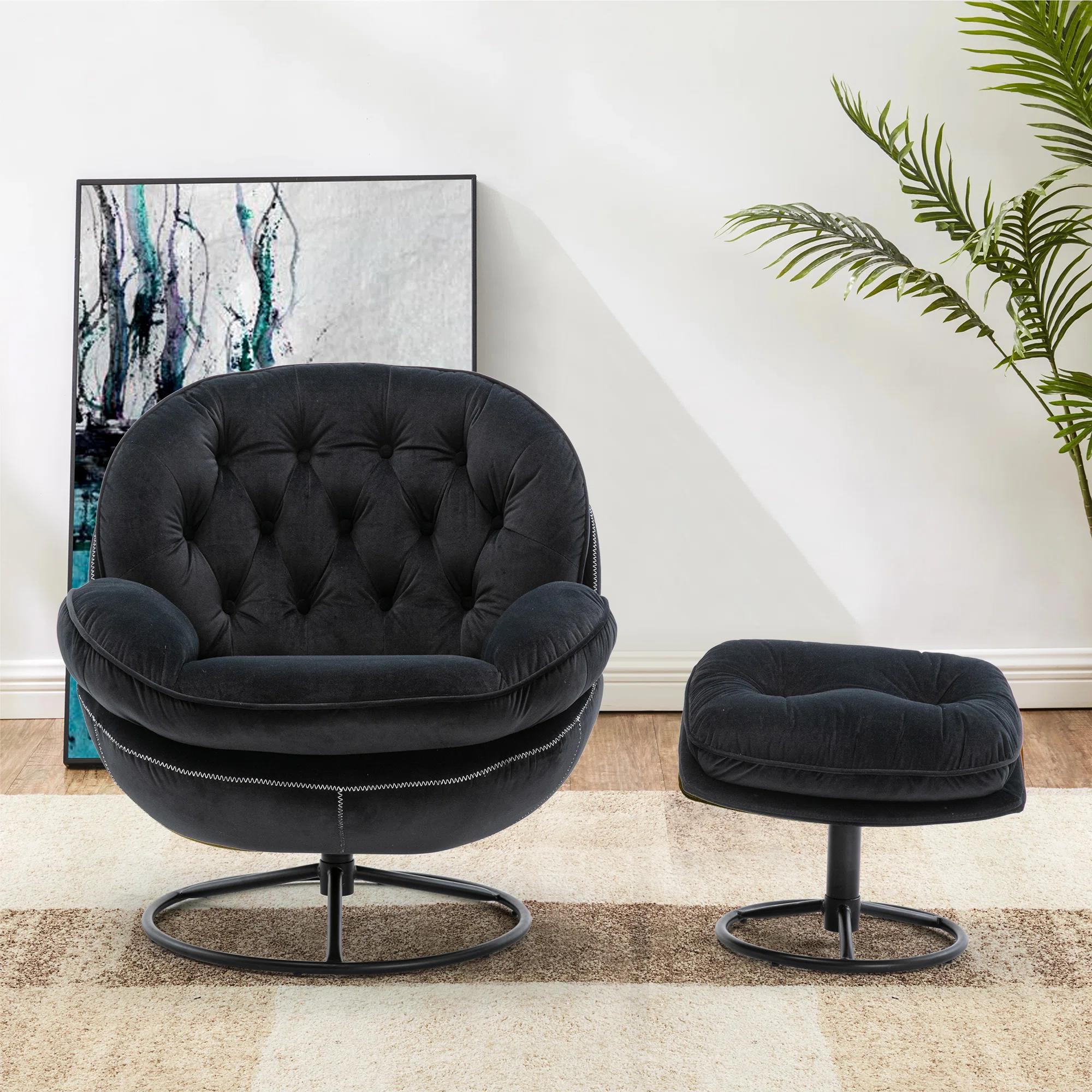 Anouk Upholstered Swivel Accent Chair thumbnail 2