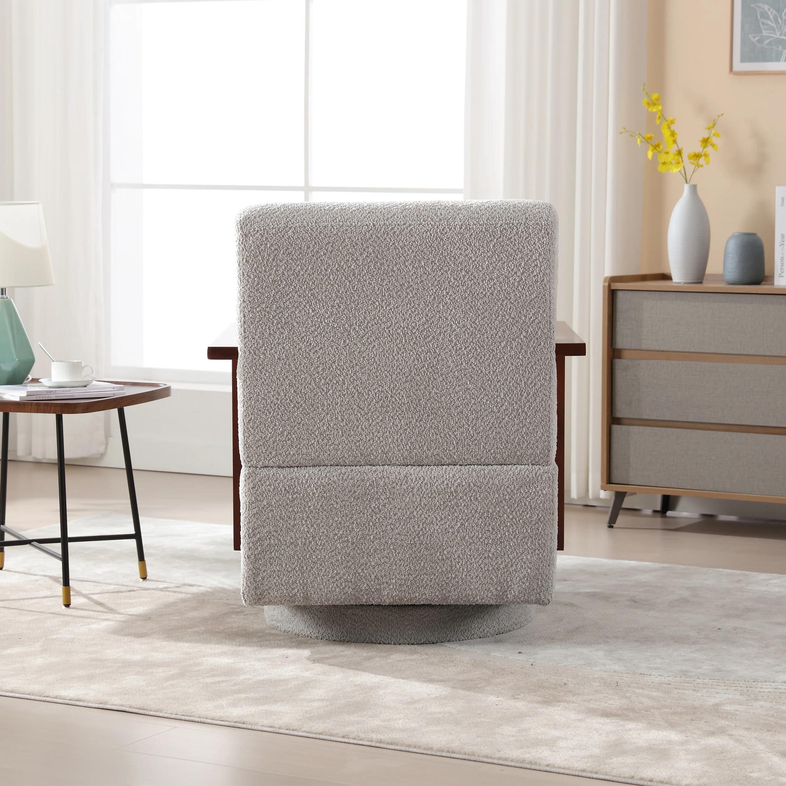 Ynes Upholstered Swivel Armchair thumbnail 7