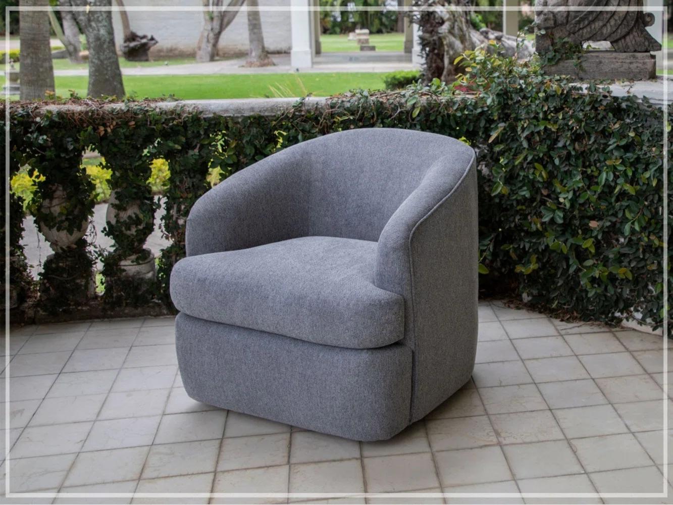 Darriane Upholstered Swivel Barrel Chair thumbnail 2