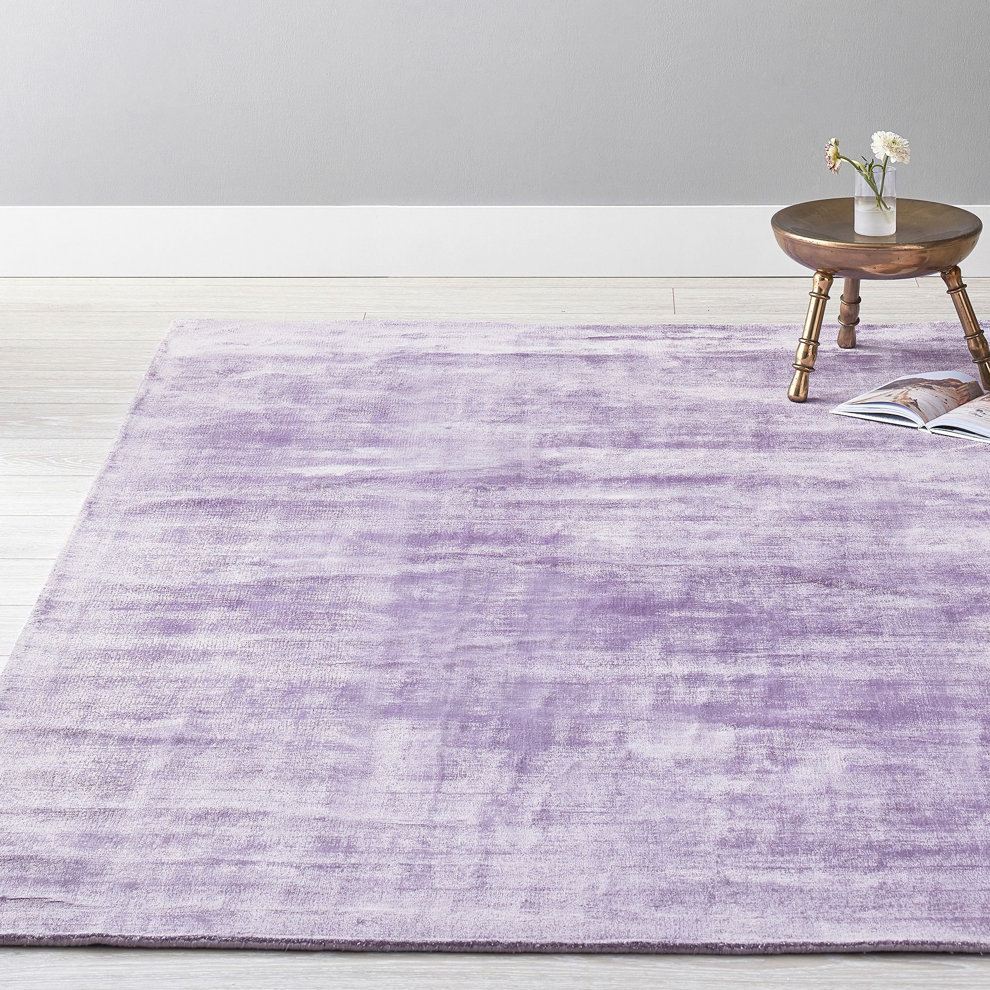 Solid Viscose Rug Lavender thumbnail 2