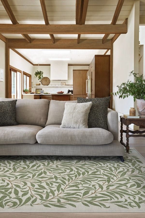 Morris Co Pure Willow Boughs Green Tufted Rug thumbnail 2