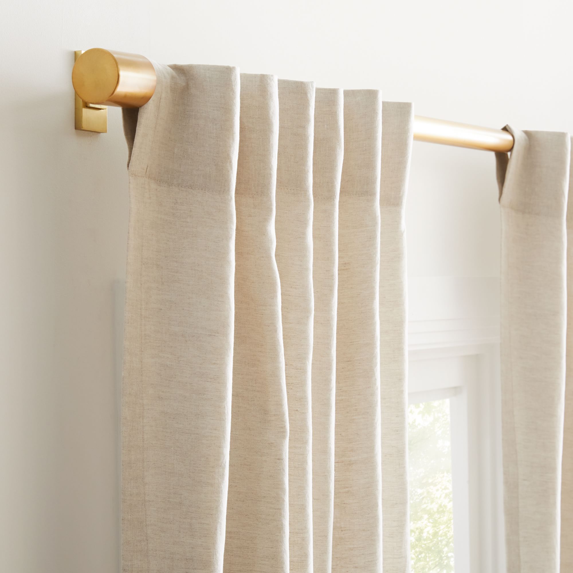 European Flax Linen Blackout Curtain-108" thumbnail 2