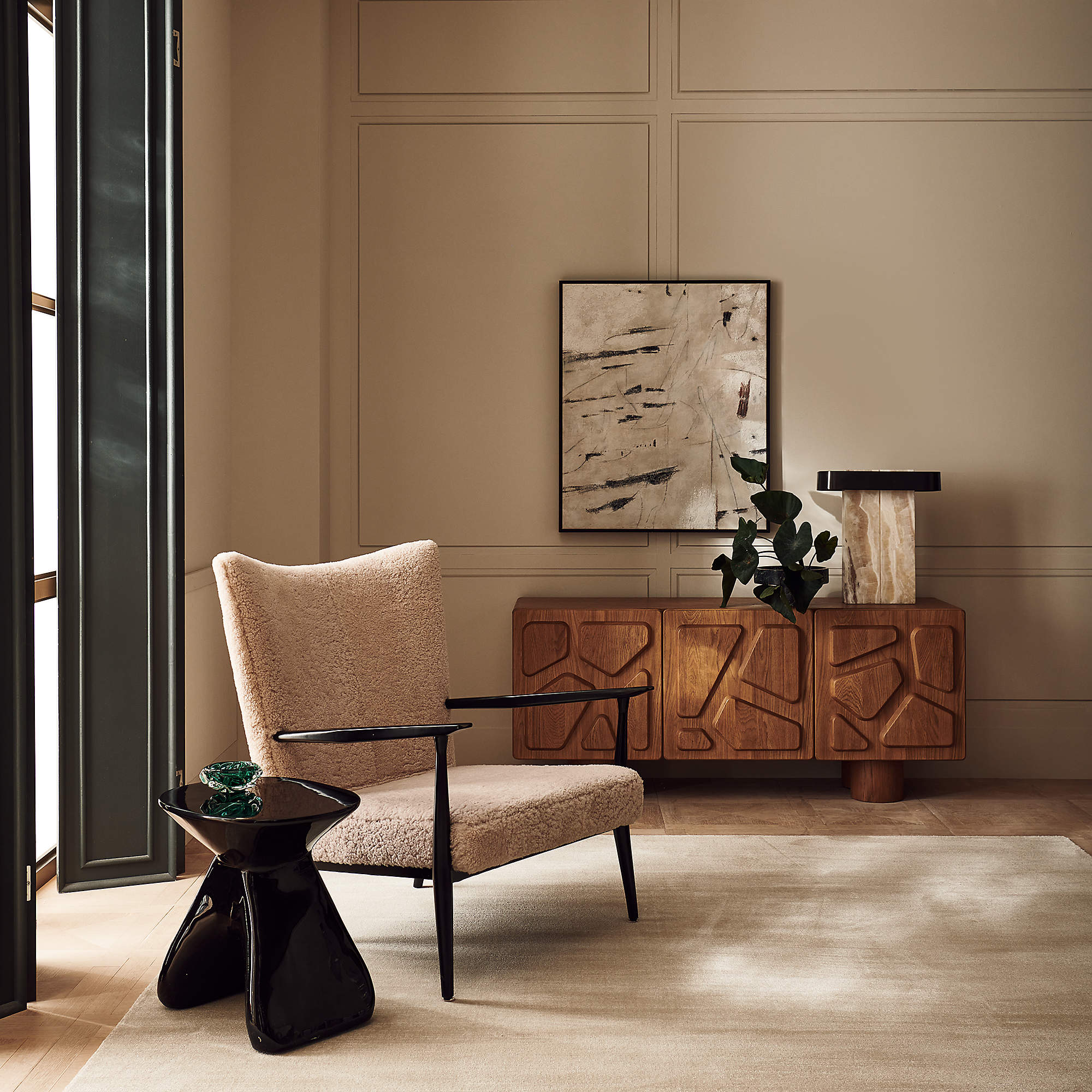 Perth Carved Wood Credenza thumbnail 2