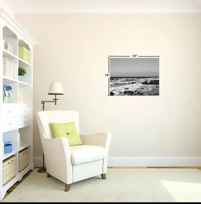 Photo Of Black And White Waves Beach Scene thumbnail 2