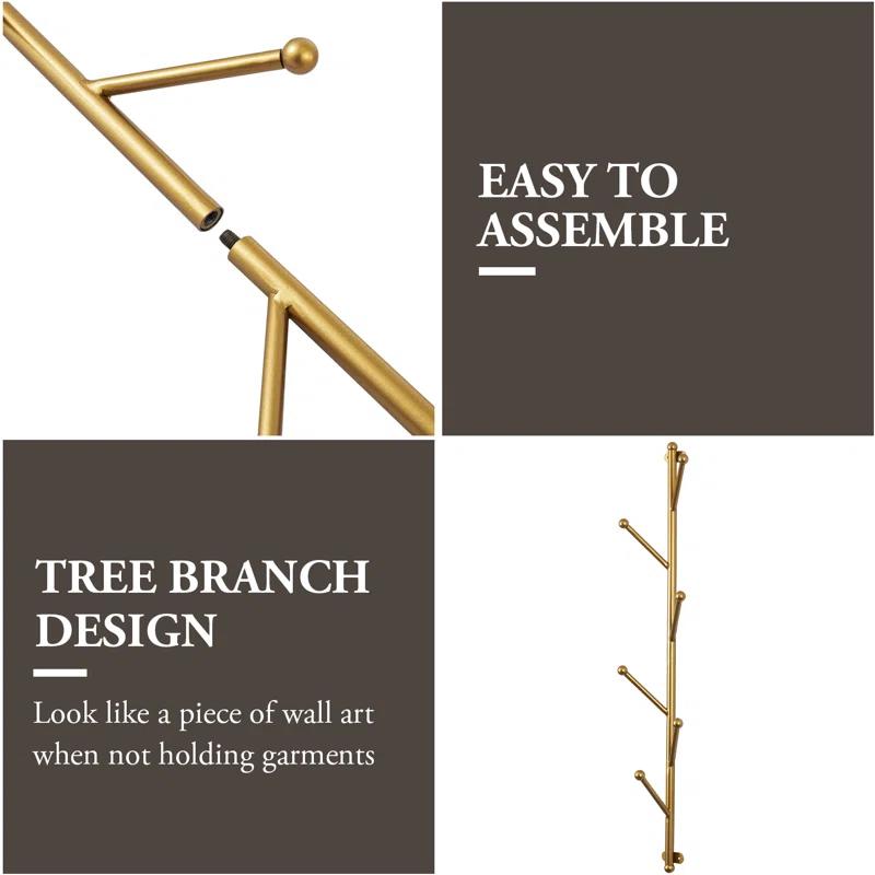 Cerstin Iron 6 Hook Wall Mounted Coat Rack thumbnail 5