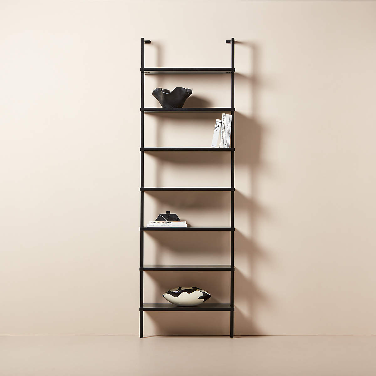 Stairway Black Metal Wall Mount Bookshelf 96'' thumbnail 2