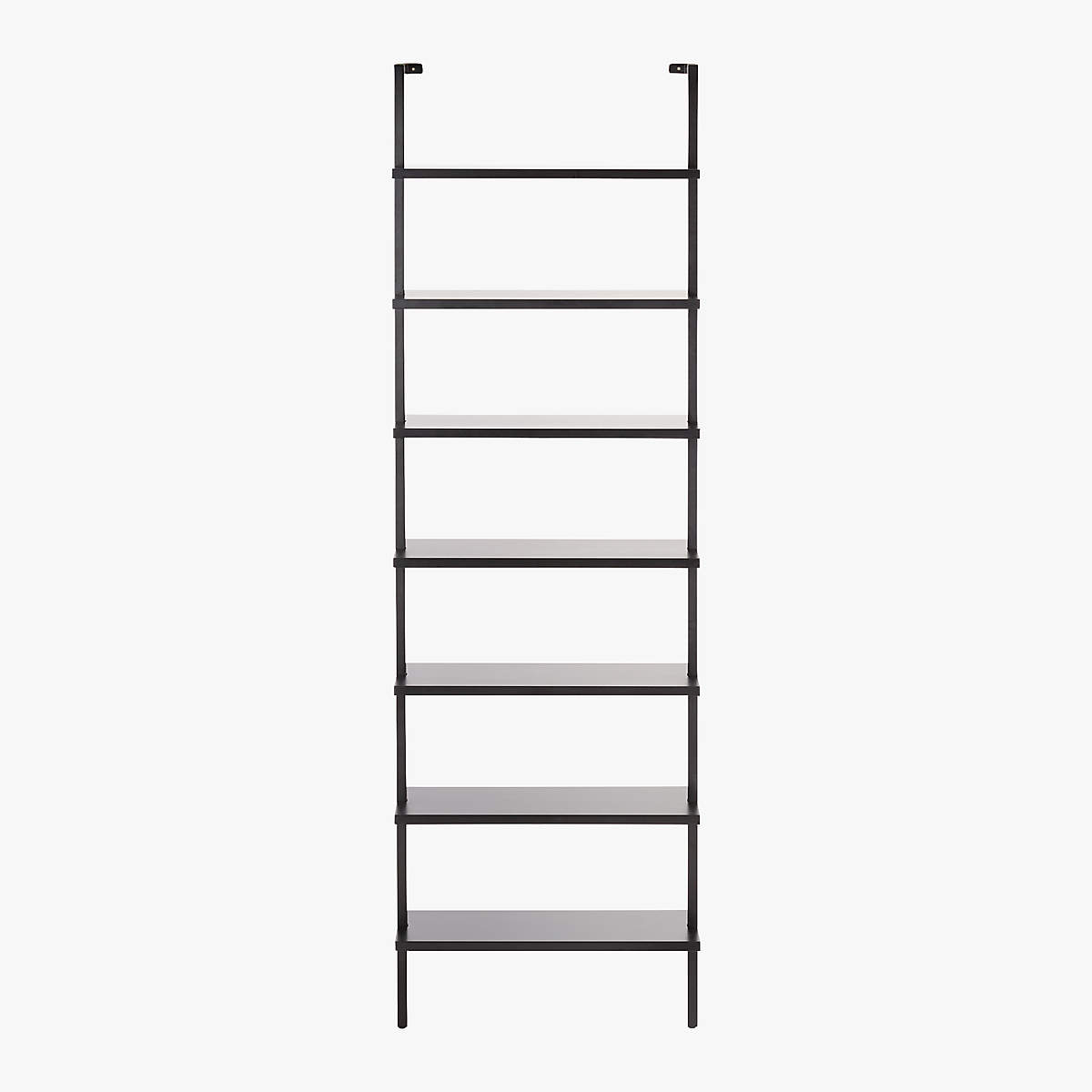 Stairway Black Metal Wall Mount Bookshelf 96'' thumbnail 3