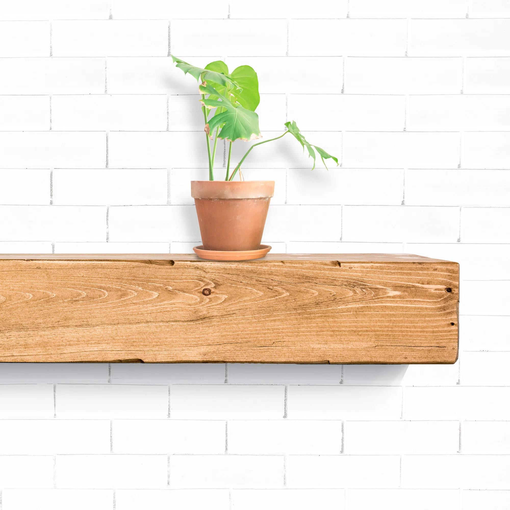 Melodye Rustic Fireplace Shelf Mantel thumbnail 4
