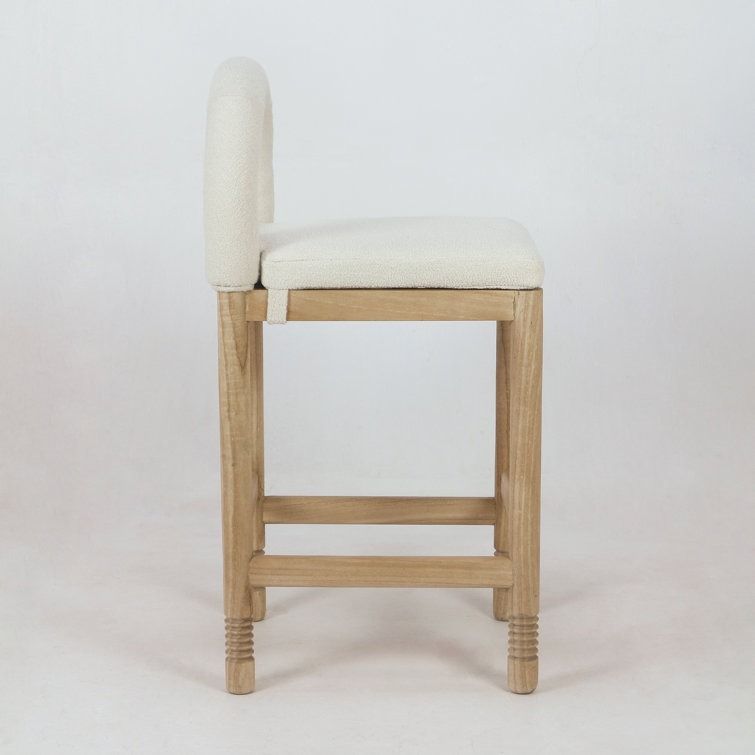 Heidi Solid Wood & Boucle Counter Stool thumbnail 2
