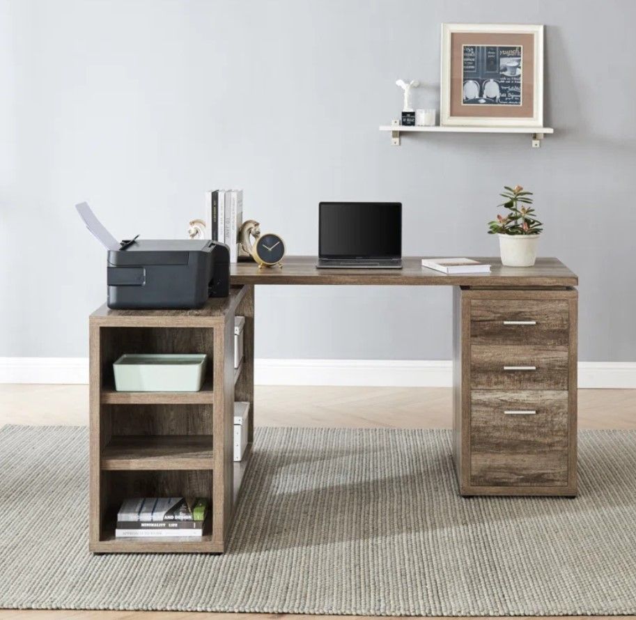 Lishia Corner L Shape with Storage Drawers Shelves thumbnail 2