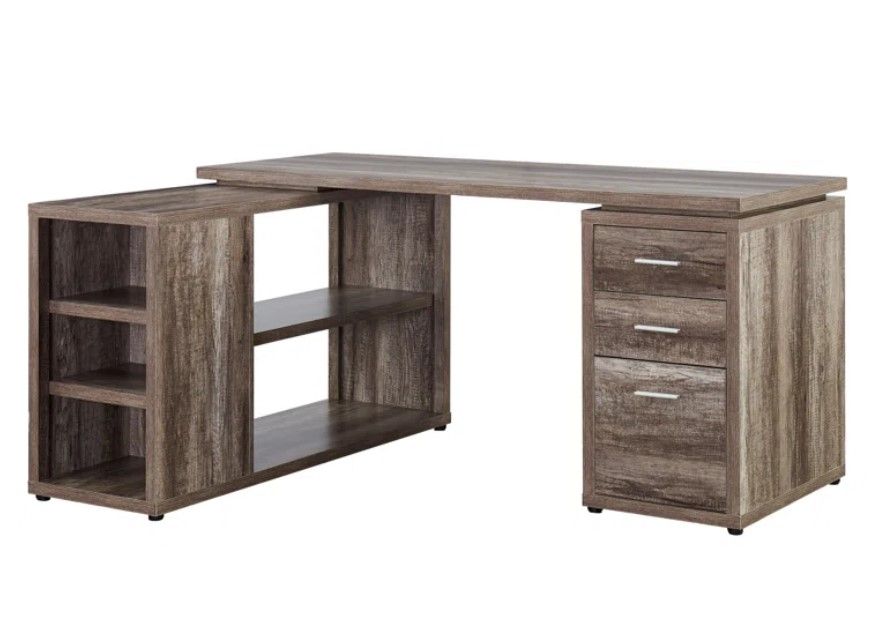 Lishia Corner L Shape with Storage Drawers Shelves thumbnail 4