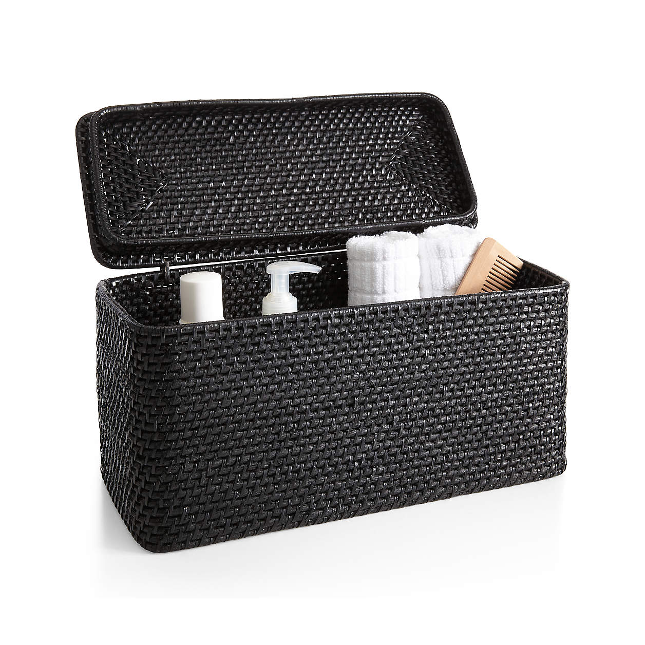 Sedona Black Lidded Rectangular Tote thumbnail 4