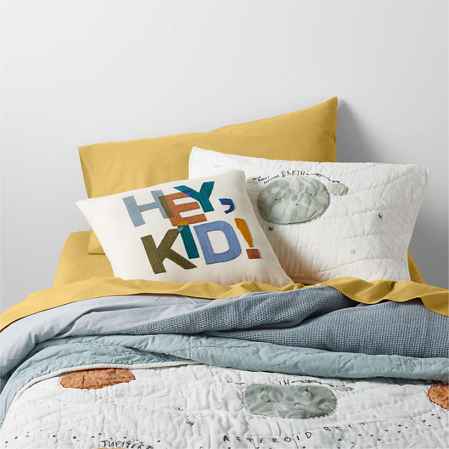 Hey, Kid! Embroidered Kids Throw Pillow thumbnail 3