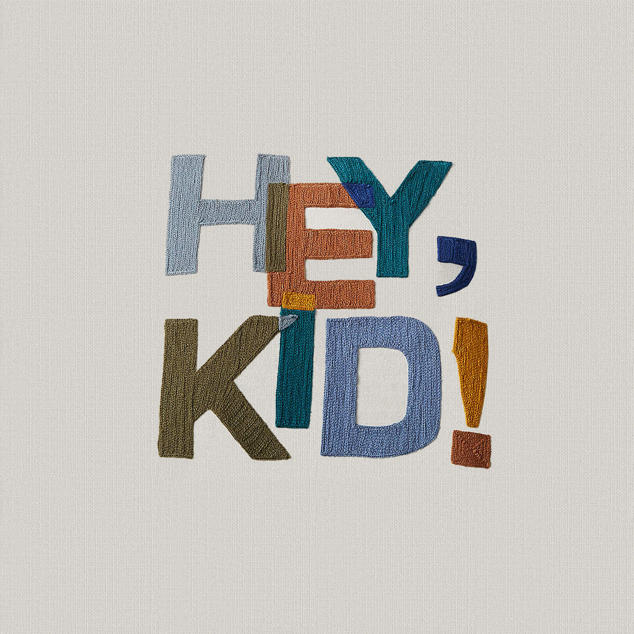 Hey, Kid! Embroidered Kids Throw Pillow thumbnail 4