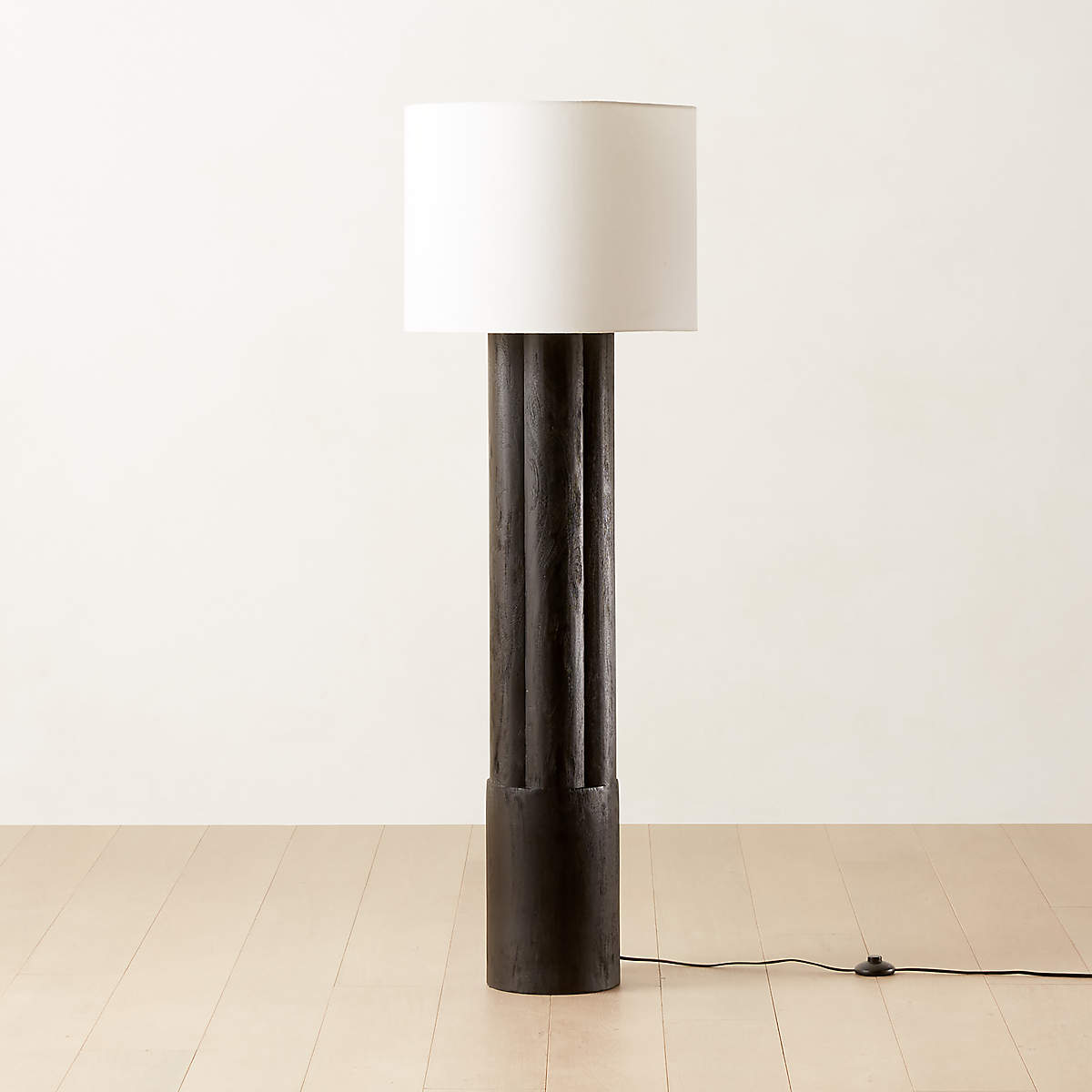 WALDEN BLACK ACACIA WOOD FLOOR LAMP thumbnail 2