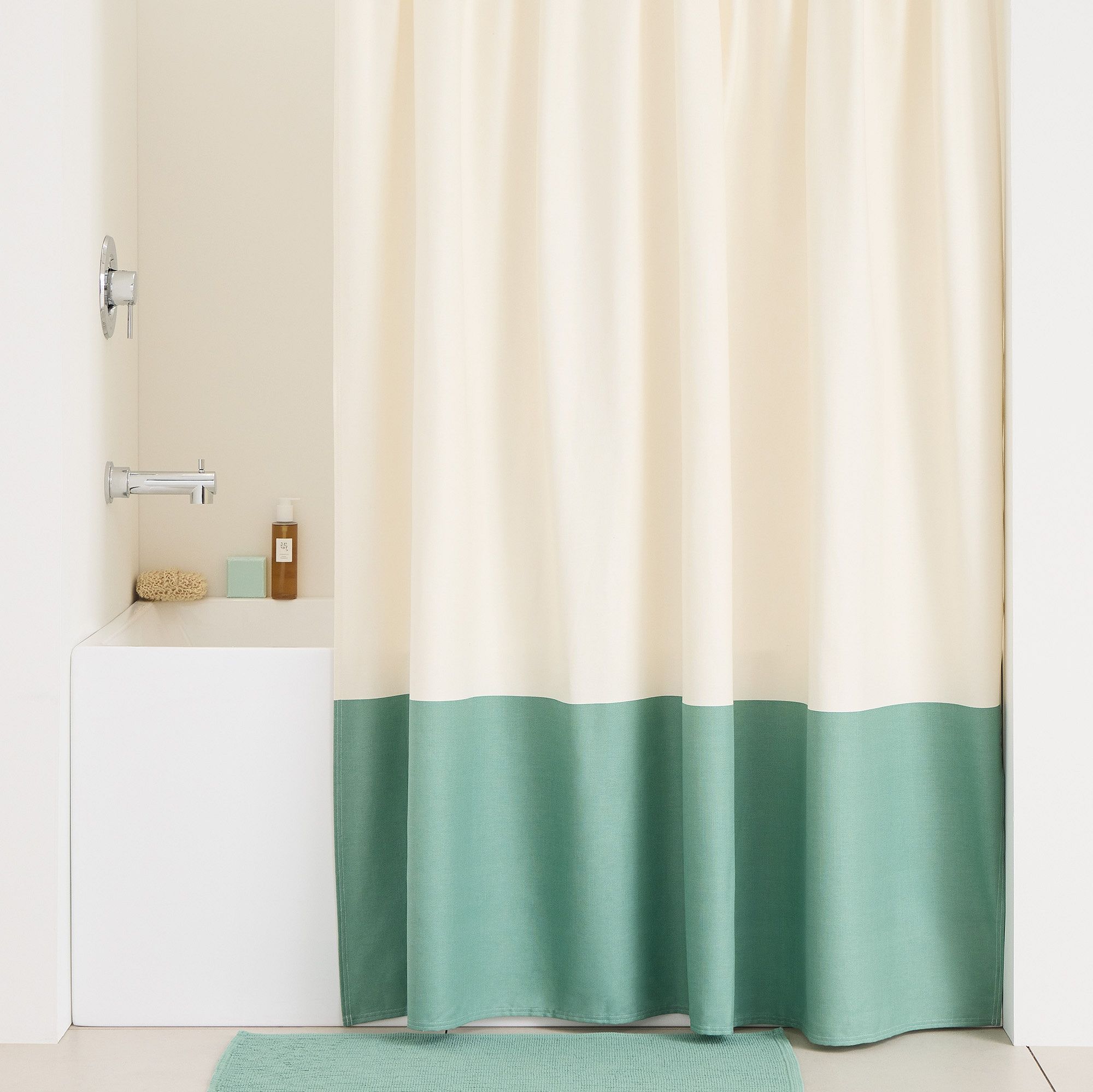 Colorblock Canvas Shower Curtain thumbnail 2
