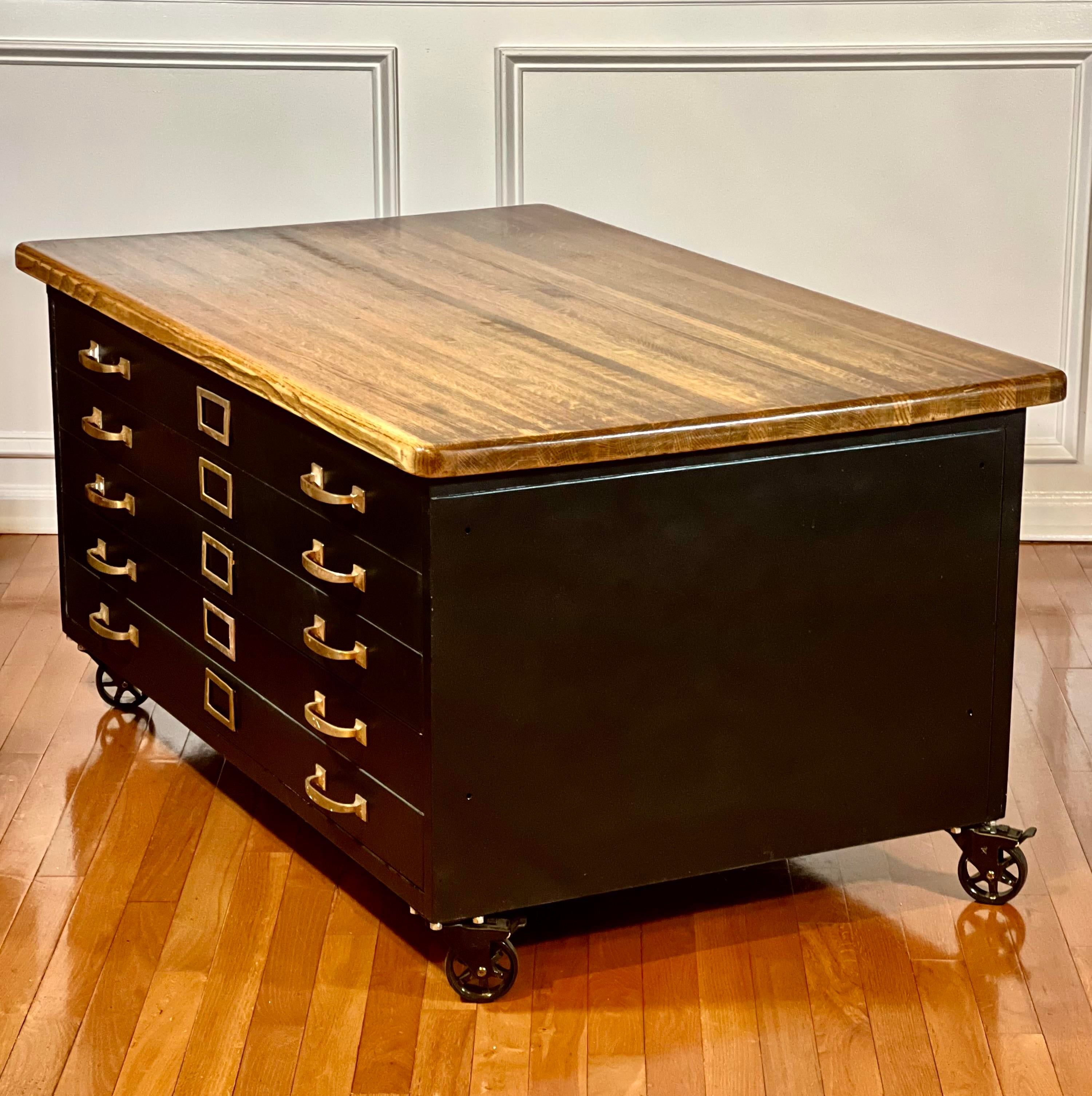 1940s Vintage Globe Wernicke Flat File Table thumbnail 3