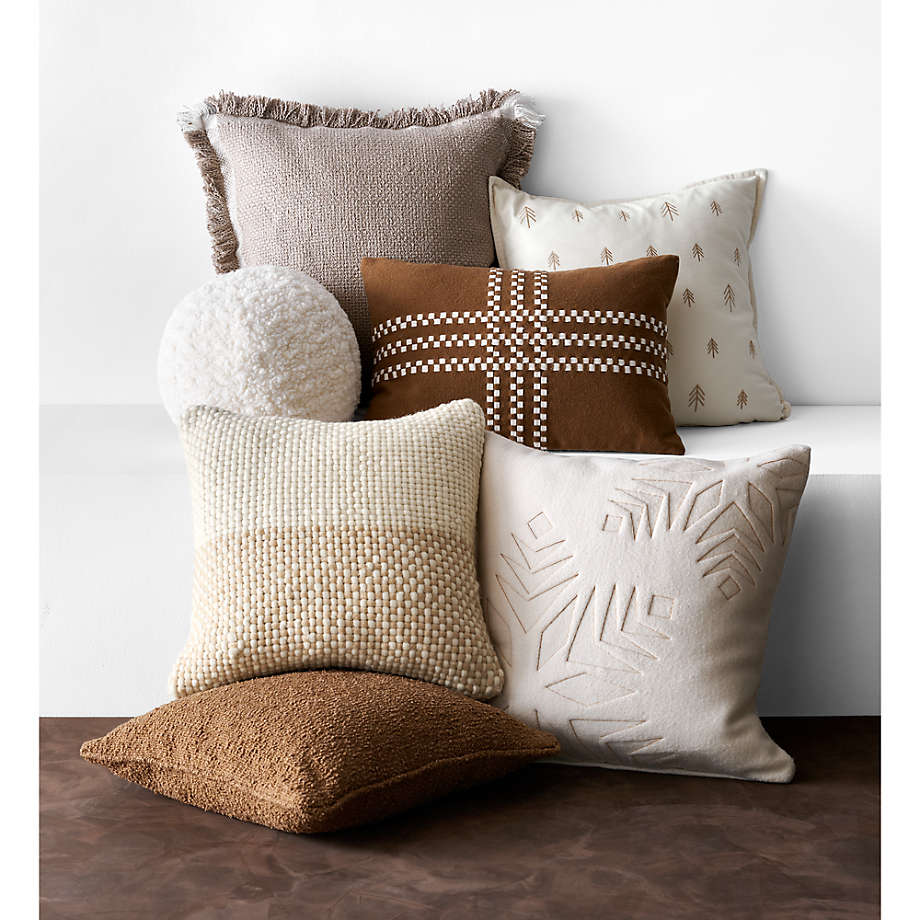 Camel Brown Organic Soft Boucle Throw Pillow 20" thumbnail 2
