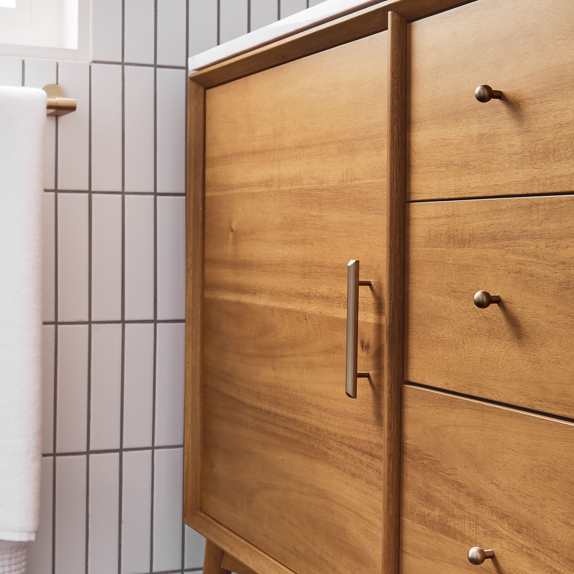 Mid Century Double Bathroom Vanity thumbnail 5