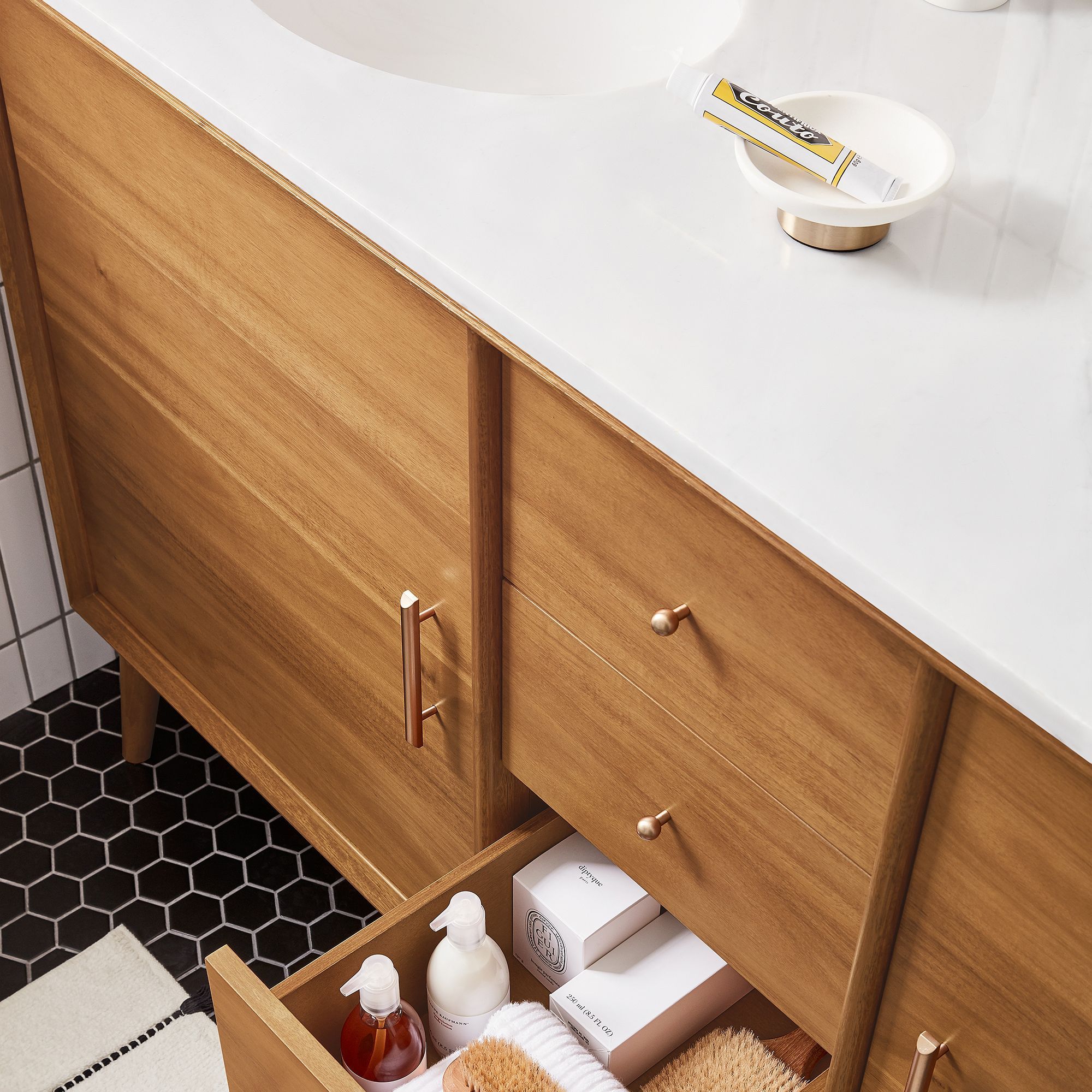 Mid Century Double Bathroom Vanity thumbnail 6