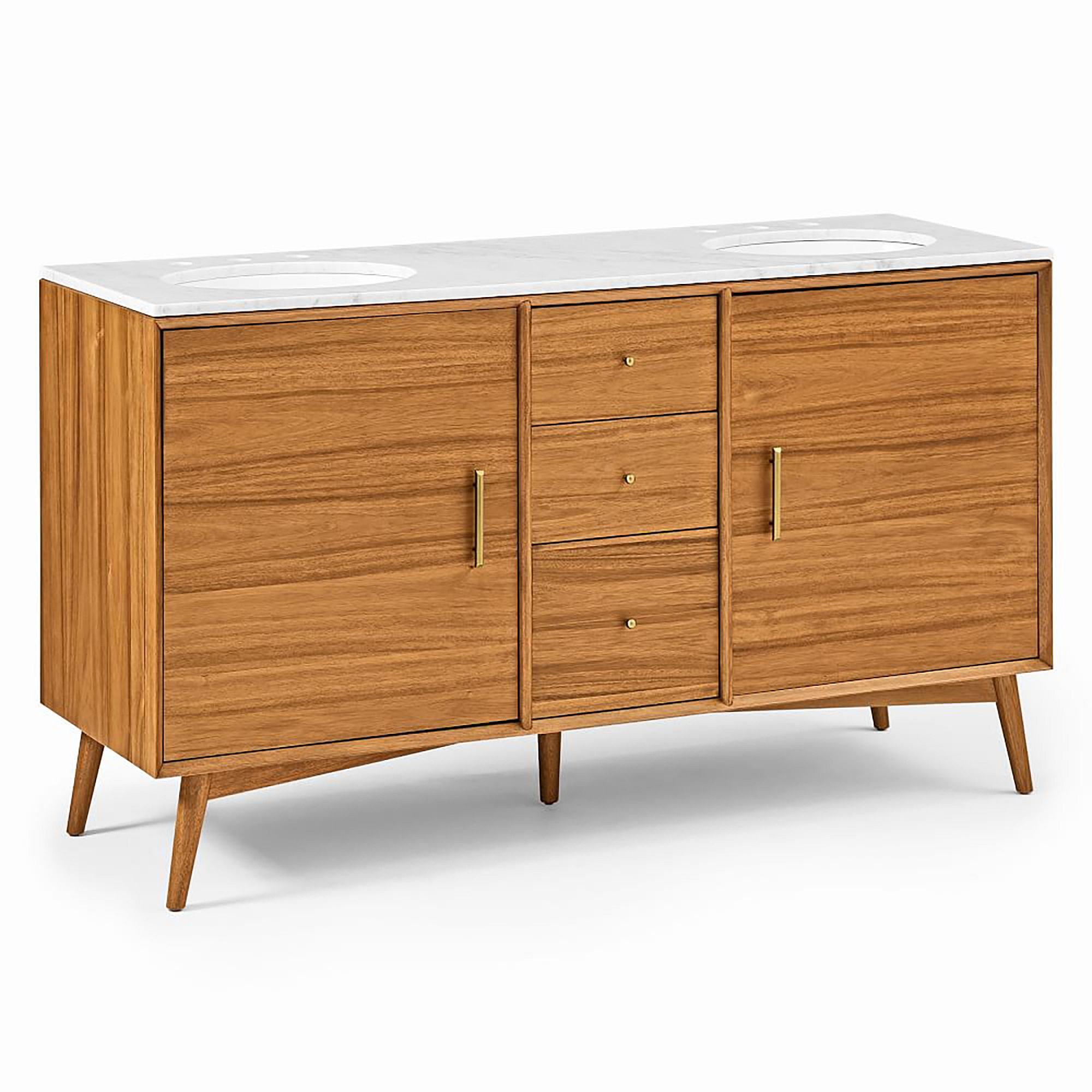 Mid Century Double Bathroom Vanity-72" thumbnail 3