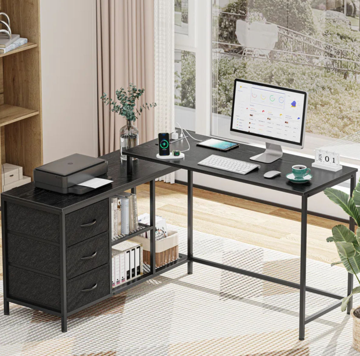 Aridai Shaped Desk Computer Desk thumbnail 2
