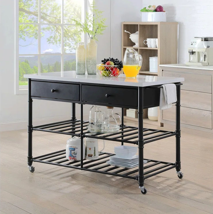 Anatoli Solid Wood Kitchen Island thumbnail 2