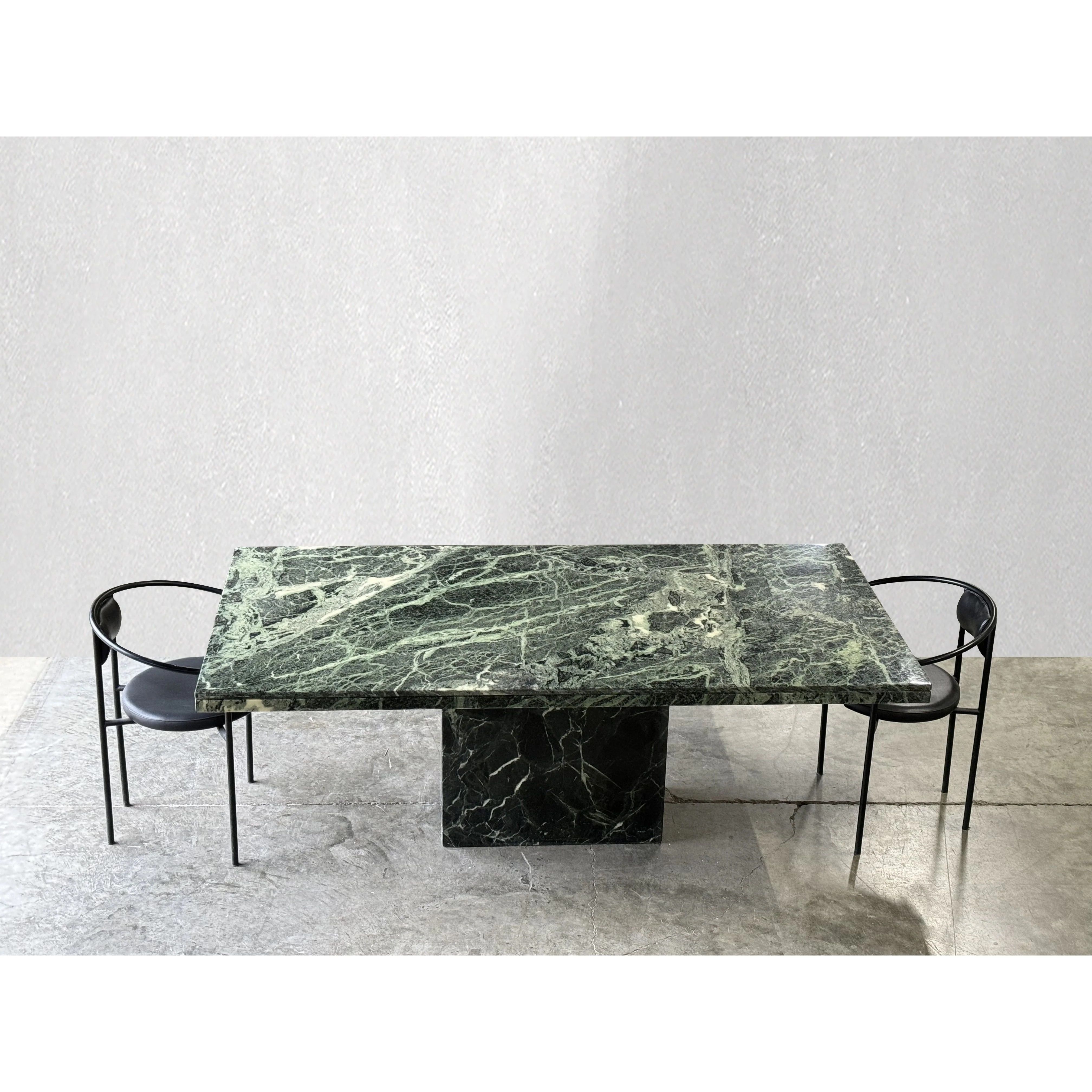 Vintage Green Serpentine Marble Dining Table thumbnail 2