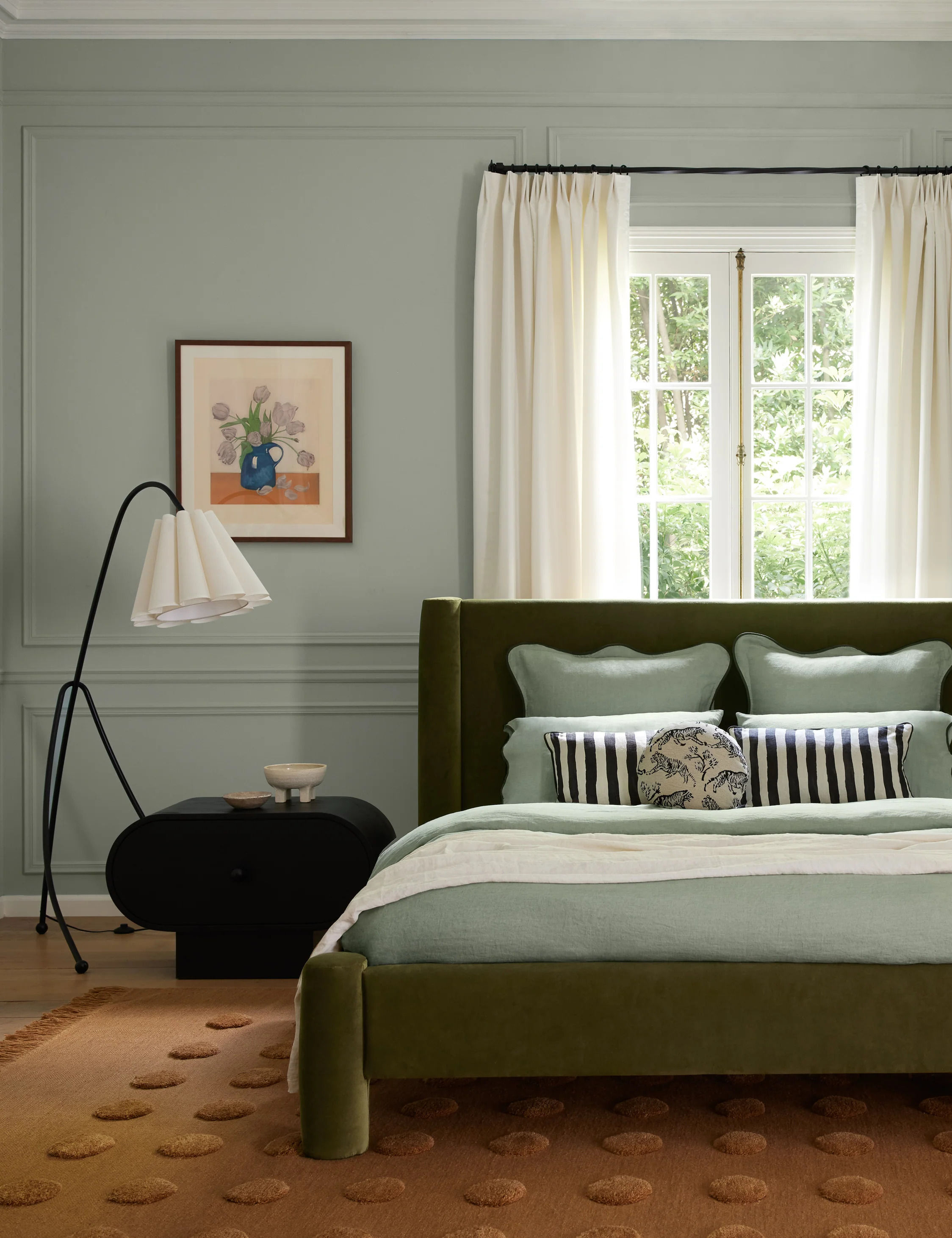 Painterly Stripe Linen Pillow 22x14 thumbnail 2