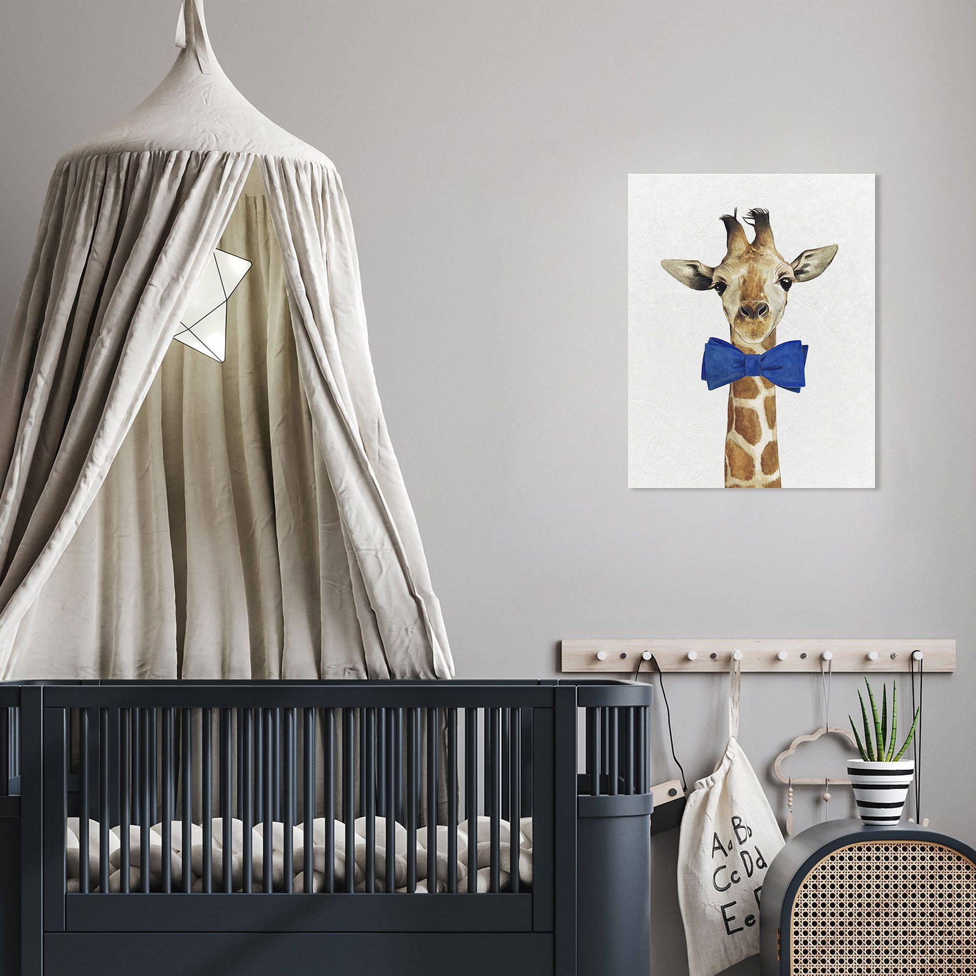 Bowtie Giraffe Canvas Wall Art thumbnail 2