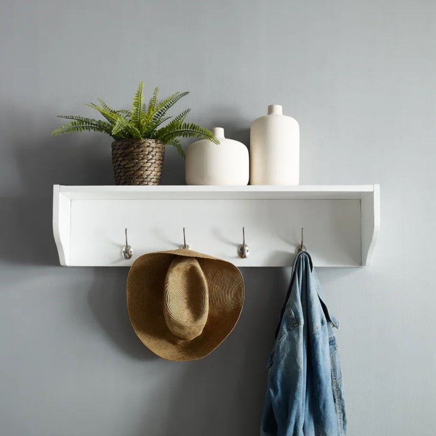 Crestshire Floating Shelf with Hooks thumbnail 2