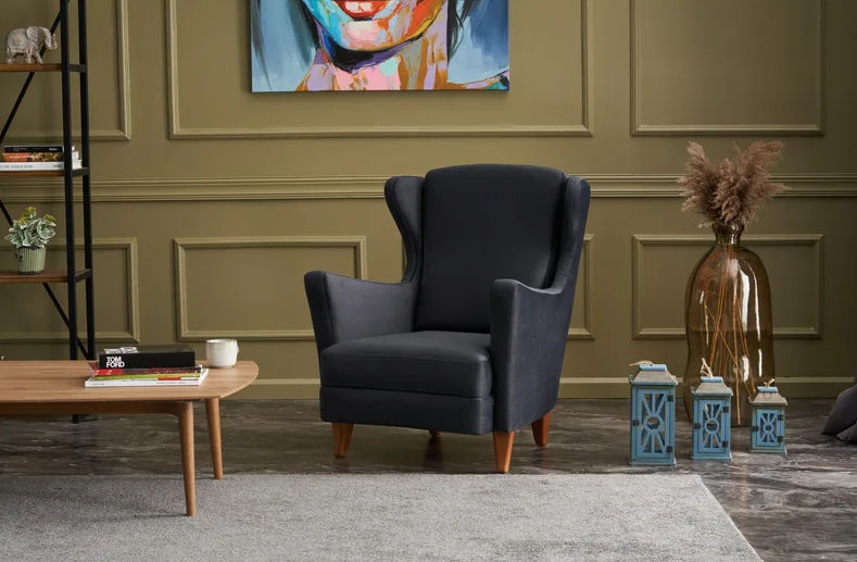 Upholstered Wingback Chair thumbnail 2