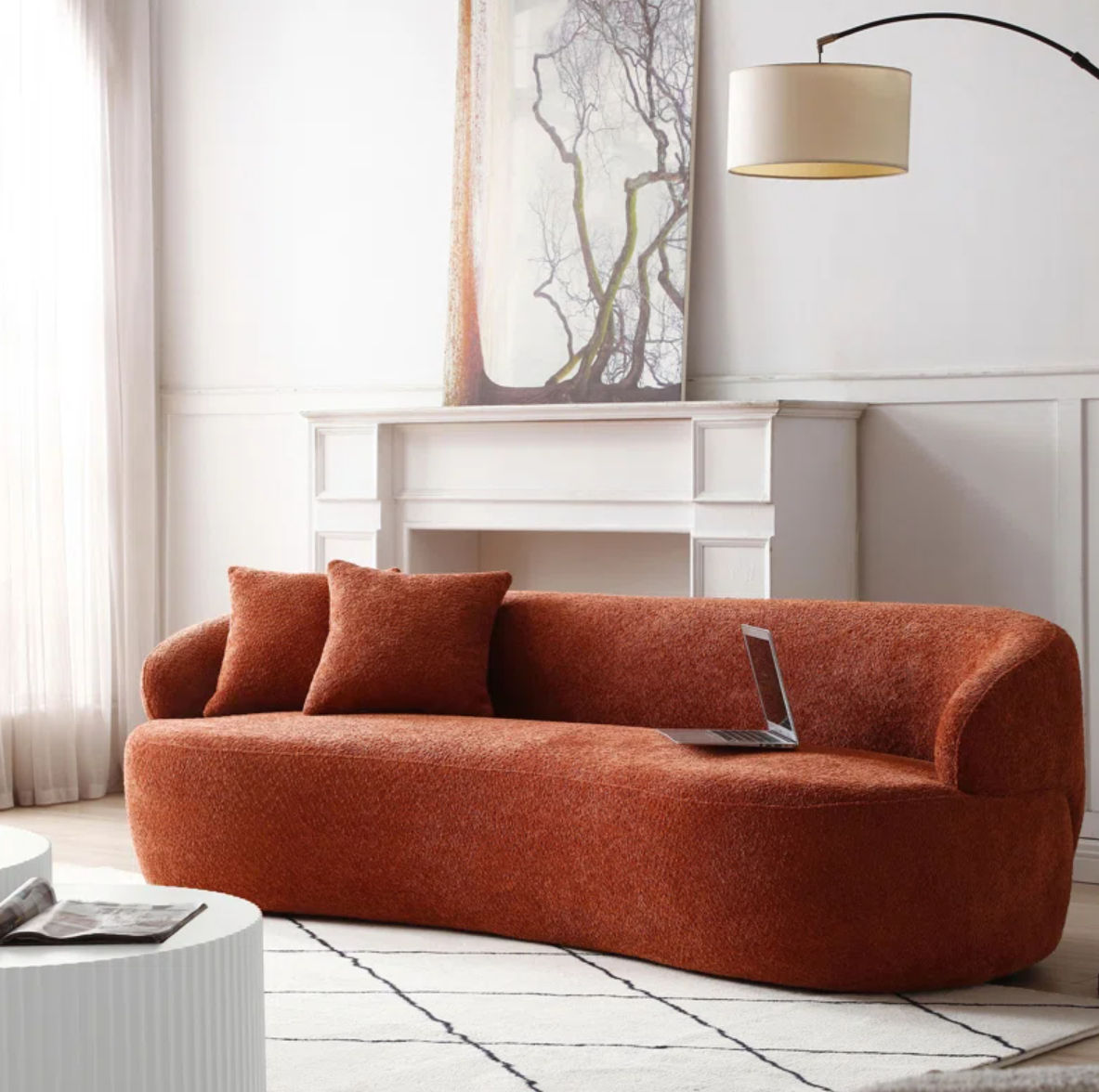 Upholstered Curved Sofa thumbnail 2