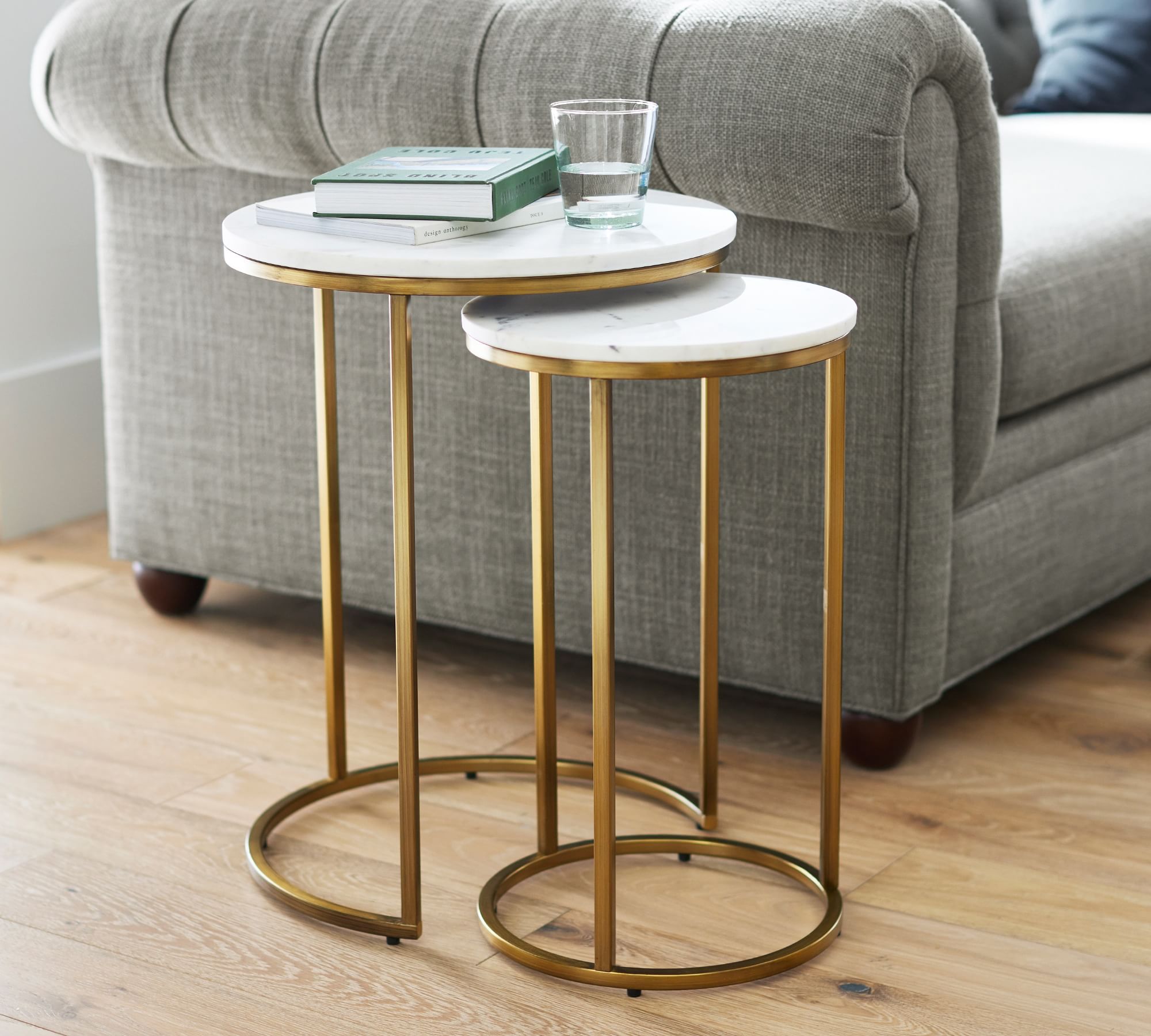 Delaney Round Marble Nesting End Table (18" ) thumbnail 2