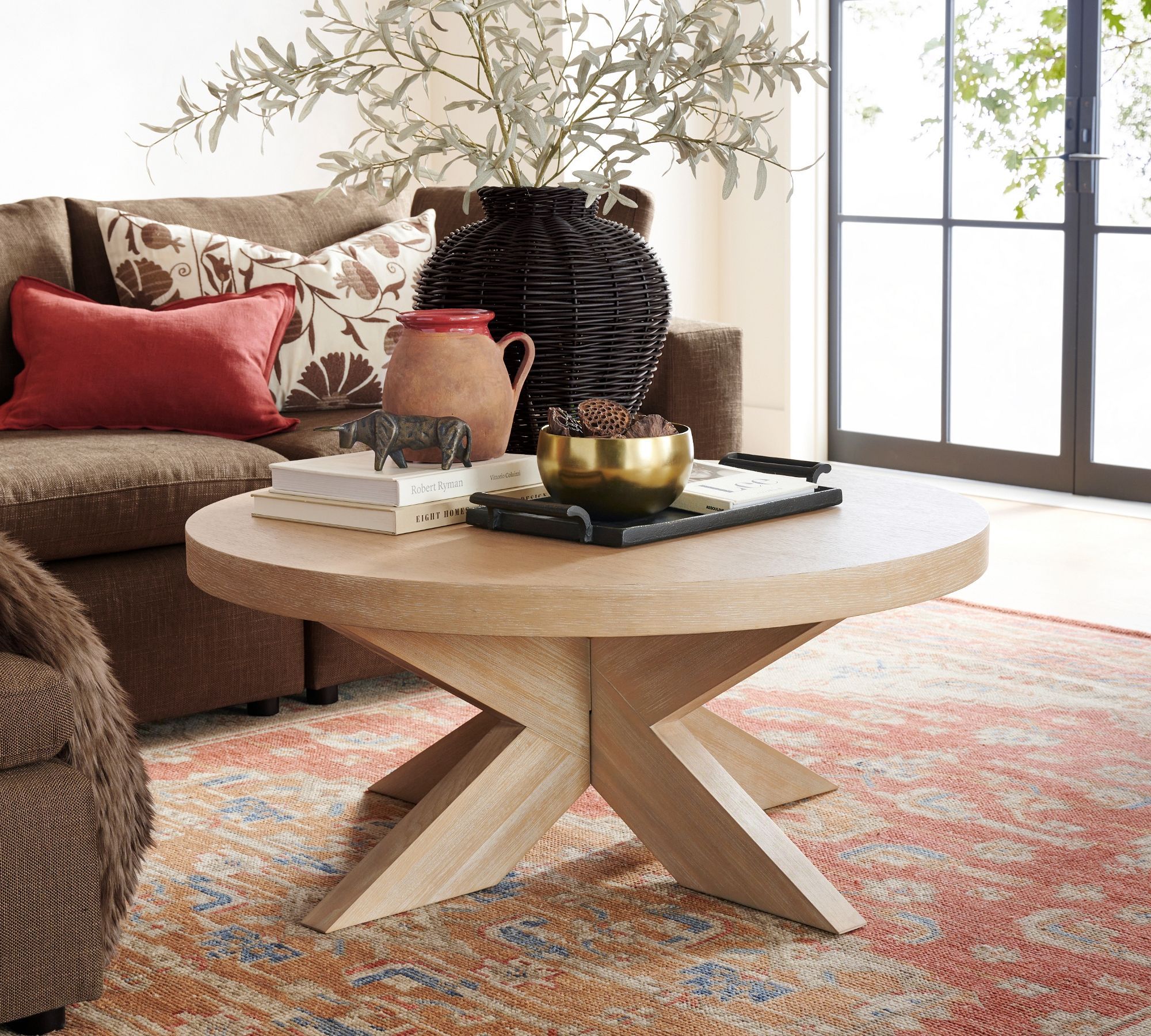 Modern Farmhouse Round Coffee Table thumbnail 2