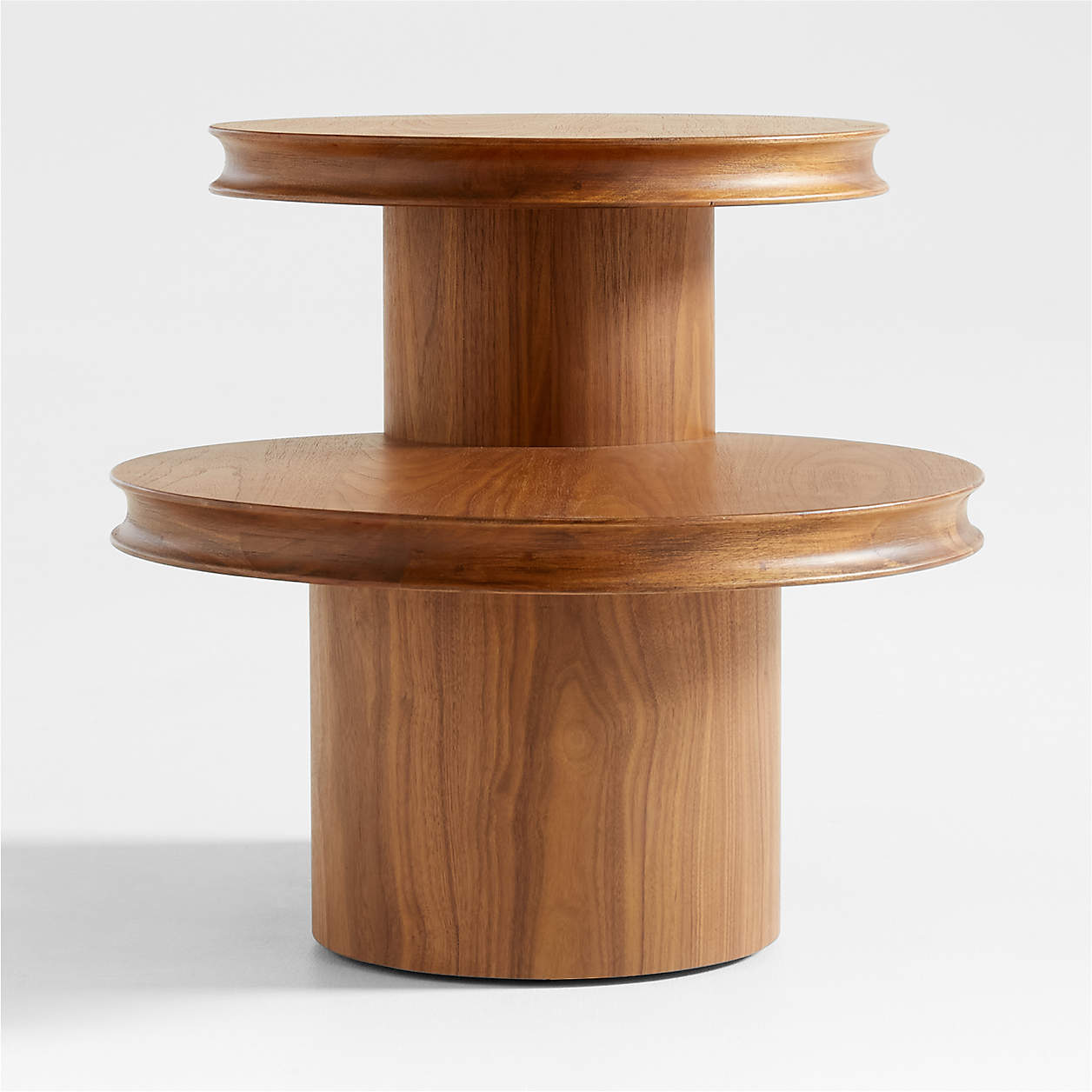 Oro Natural Walnut Wood Tiered Side Table thumbnail 3