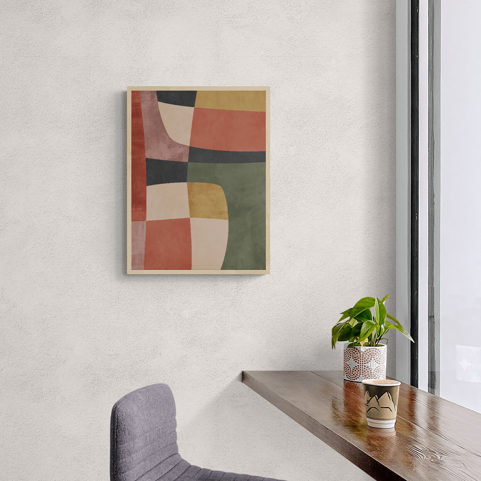 Geometric Concept 24 Framed Wall Art by Angel Estevez-19"x25" thumbnail 3