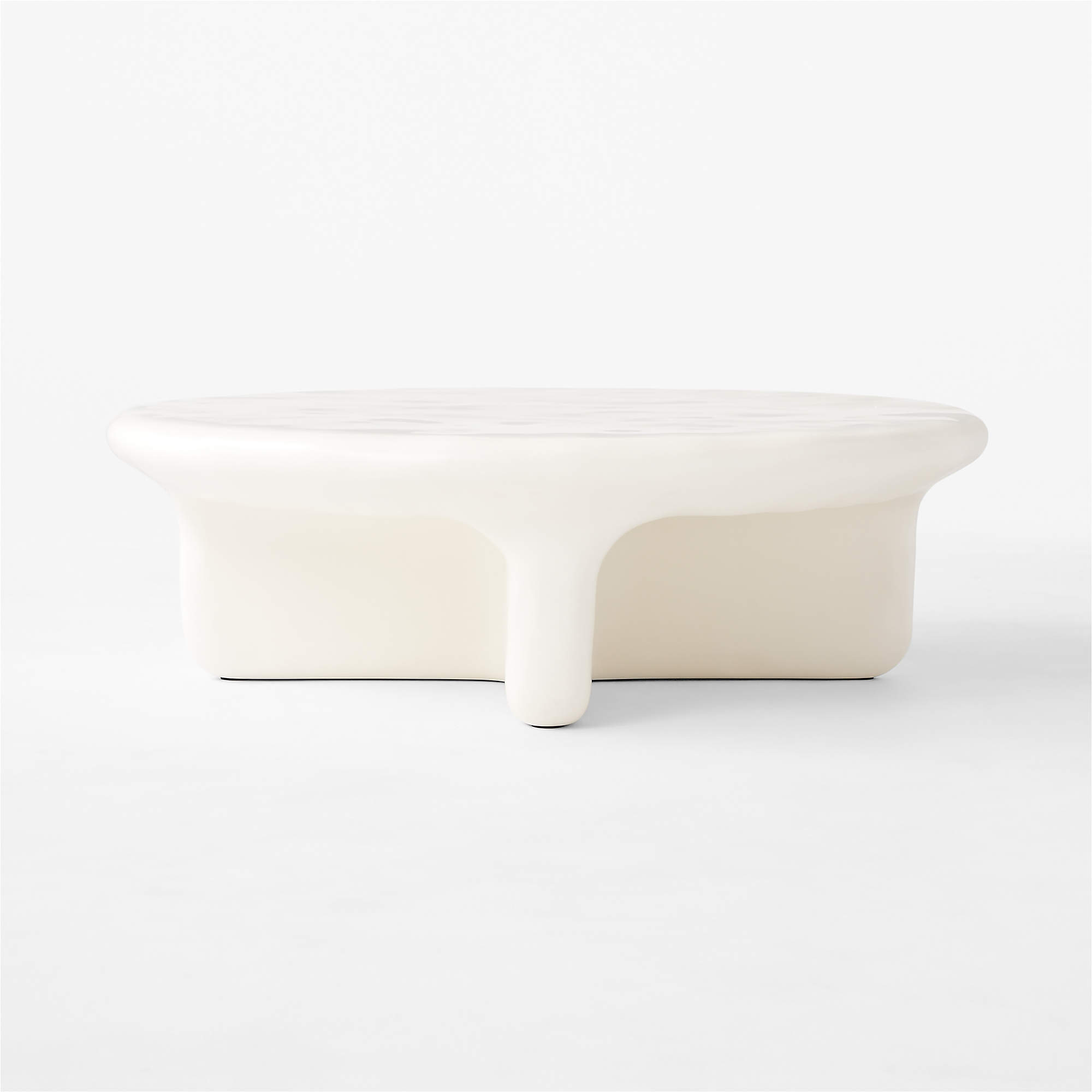 Bodene Round Ivory Resin Coffee Table thumbnail 4