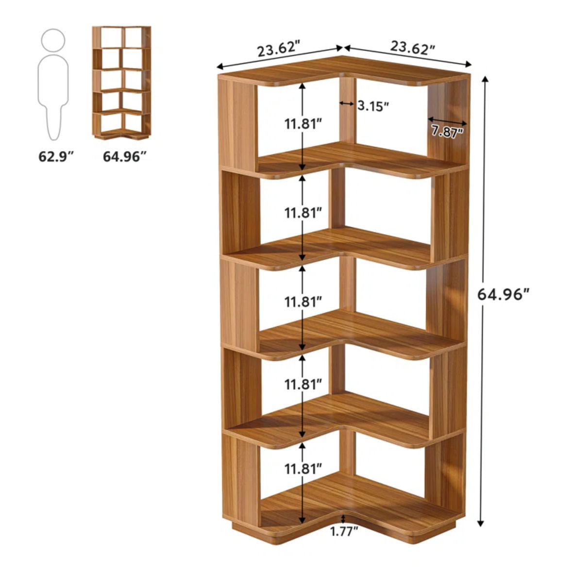 Nyajiah Corner Bookcase thumbnail 4