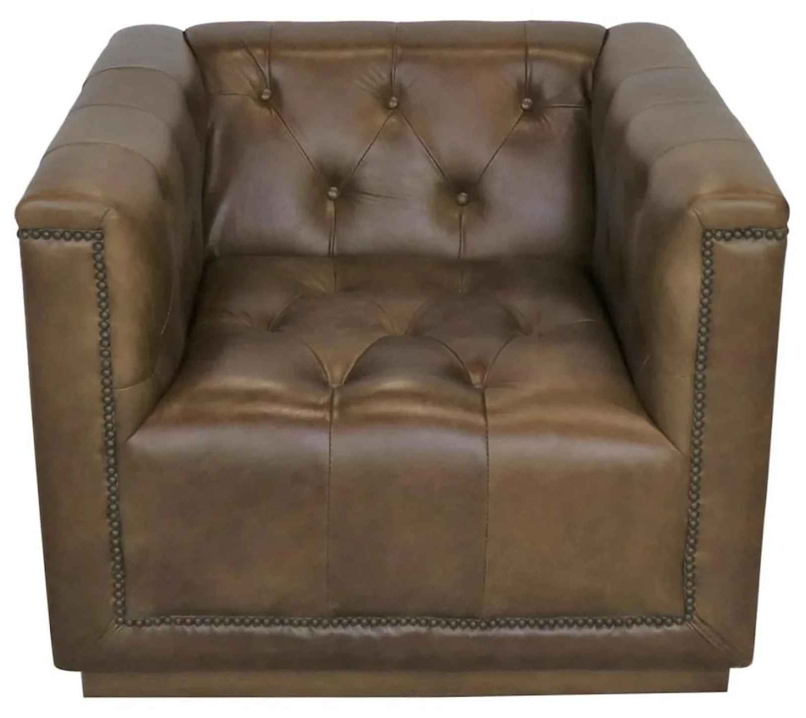 Italian Leather Swivel Chair thumbnail 2