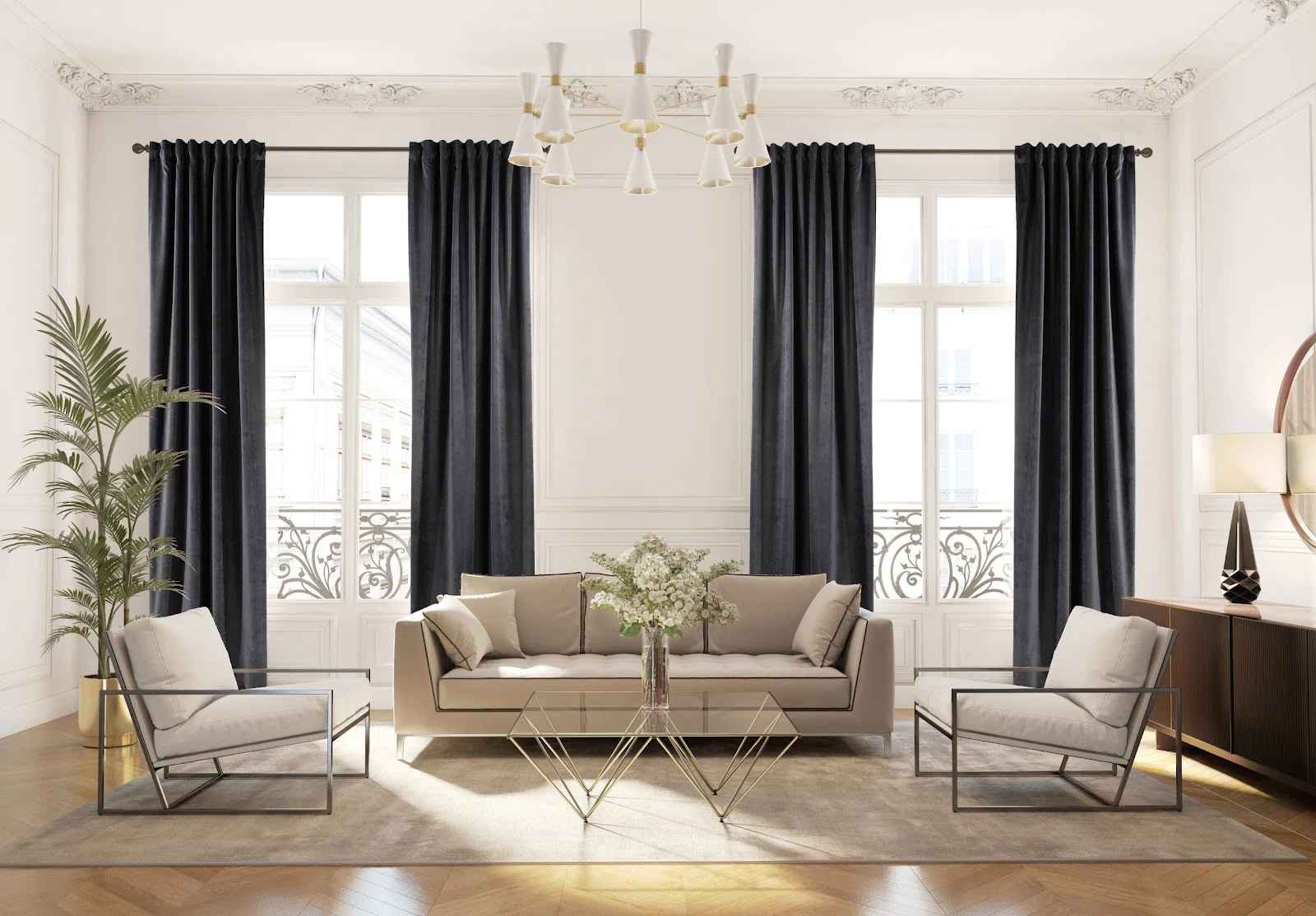 Extra Long and Extra Wide Solid Luxury Matte Velvet Single Curtain Panel-108" thumbnail 2