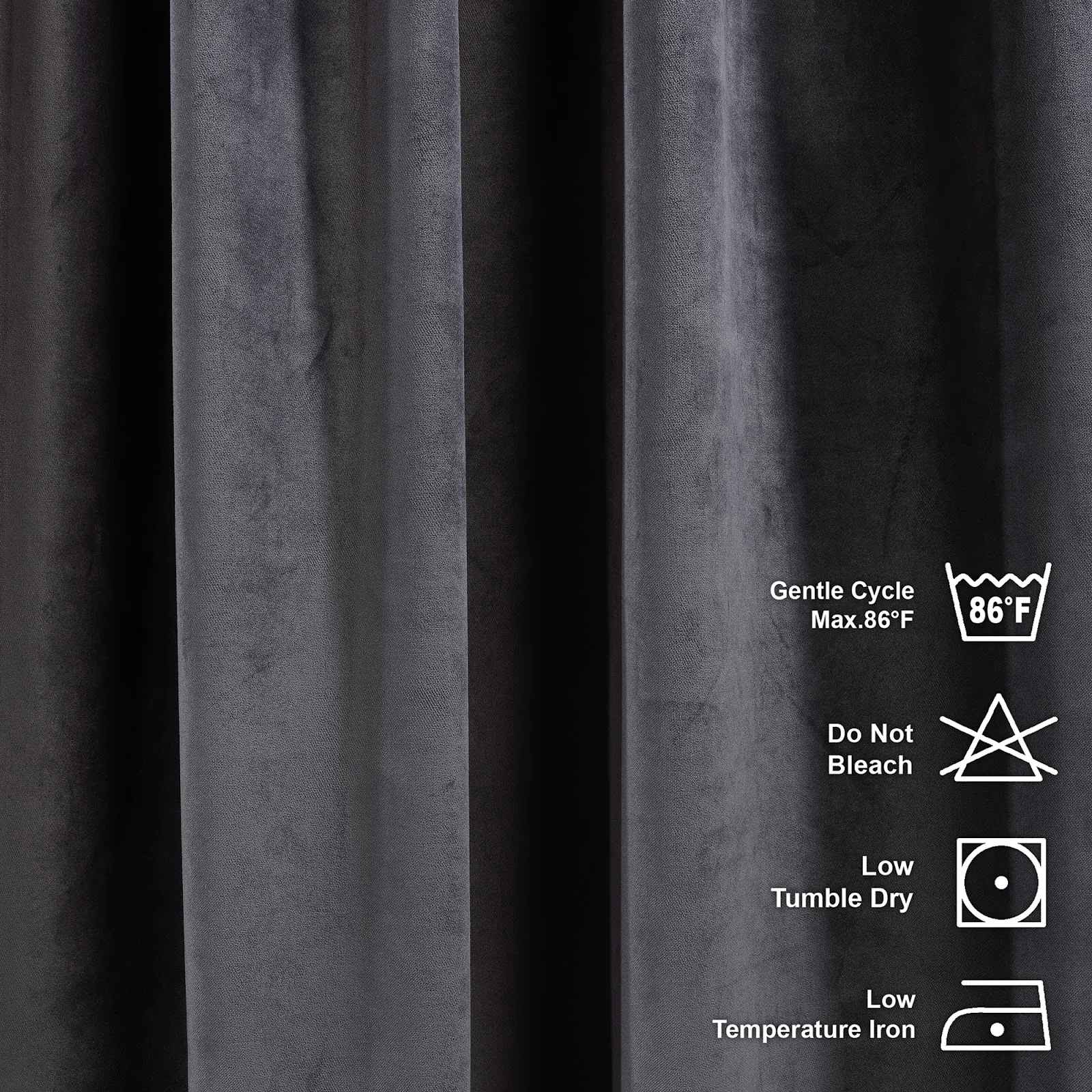 Extra Long and Extra Wide Solid Luxury Matte Velvet Single Curtain Panel-108" thumbnail 3