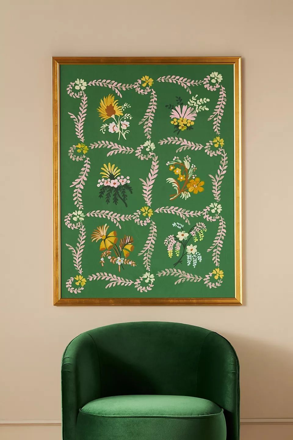 Flowers on Green Wall Art thumbnail 2
