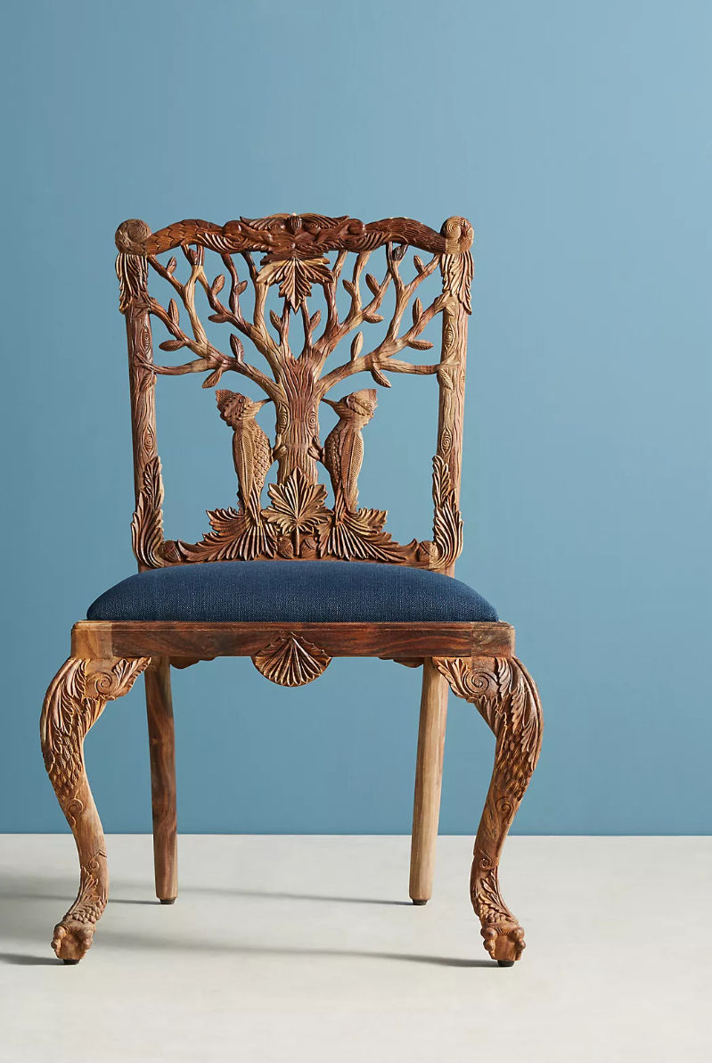 Handcarved Menagerie Woodpecker Dining Chair thumbnail 2