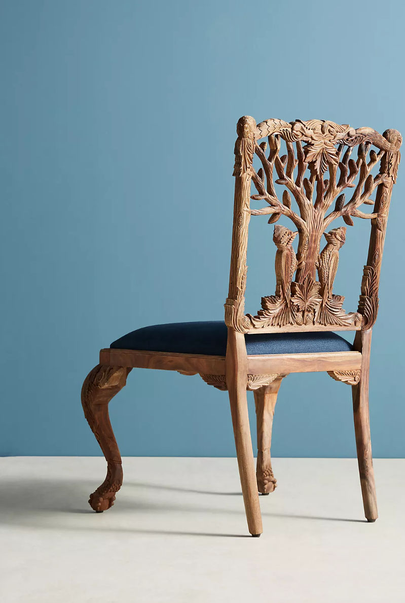 Handcarved Menagerie Woodpecker Dining Chair thumbnail 4