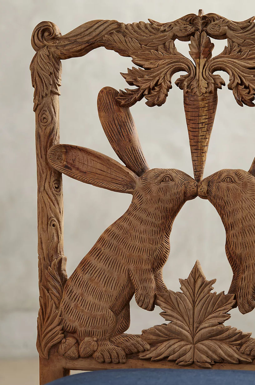 Handcarved Menagerie Rabbit Dining Chair thumbnail 3