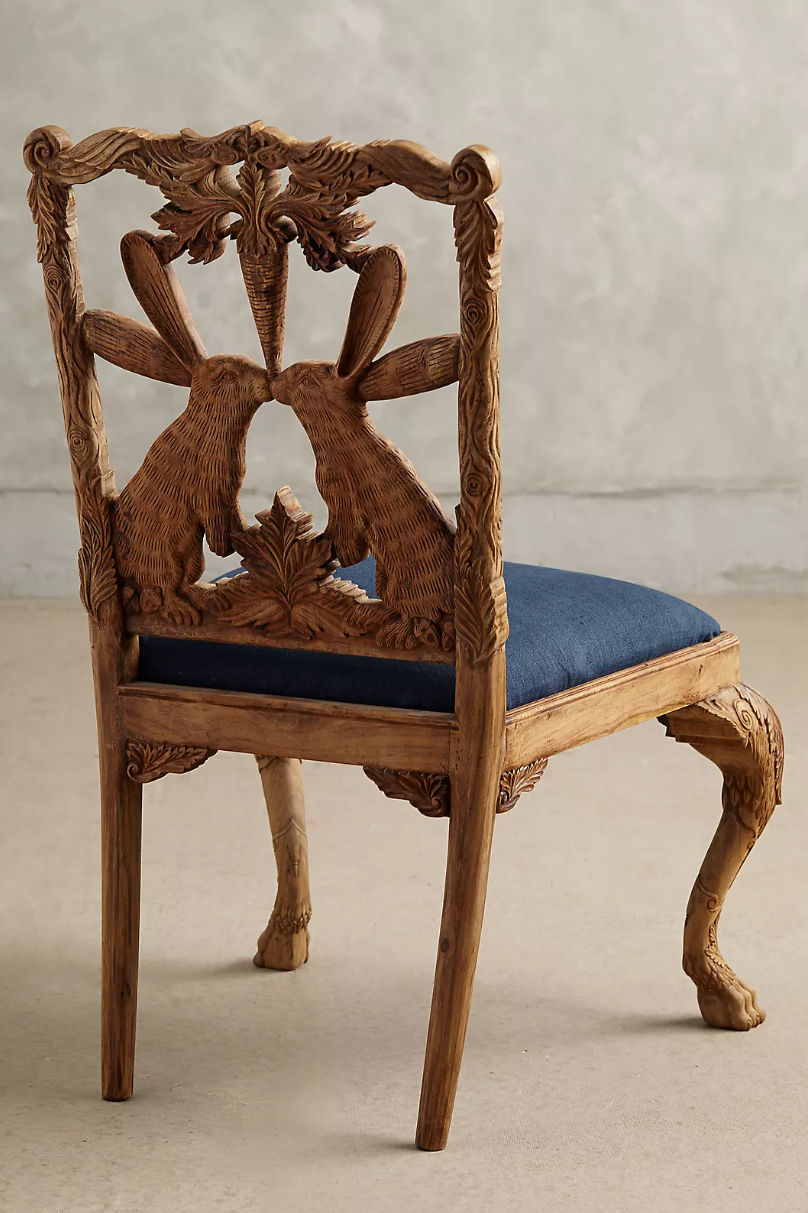Handcarved Menagerie Rabbit Dining Chair thumbnail 4